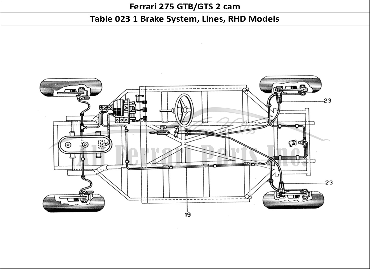 Ferrari Parts Ferrari 275 GTB/GTS 2 cam Page 023 Brake System - RHD models
