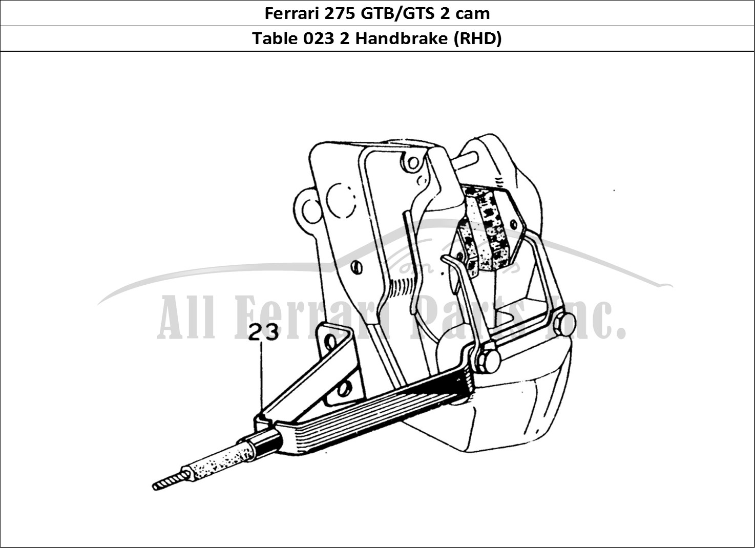 Ferrari Parts Ferrari 275 GTB/GTS 2 cam Page 023 Brake System - (RHD) Hand