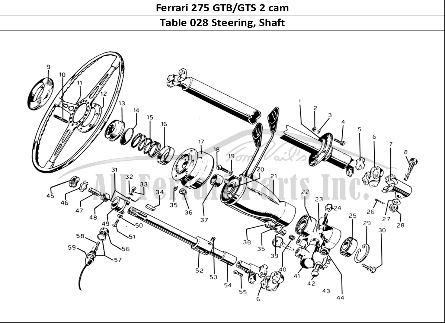 Ferrari Parts Ferrari 275 GTB/GTS 2 cam Page 028 Steering & Shaft