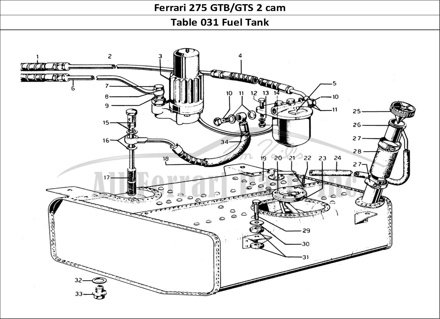 Ferrari Parts Ferrari 275 GTB/GTS 2 cam Page 031 Fuel Tank