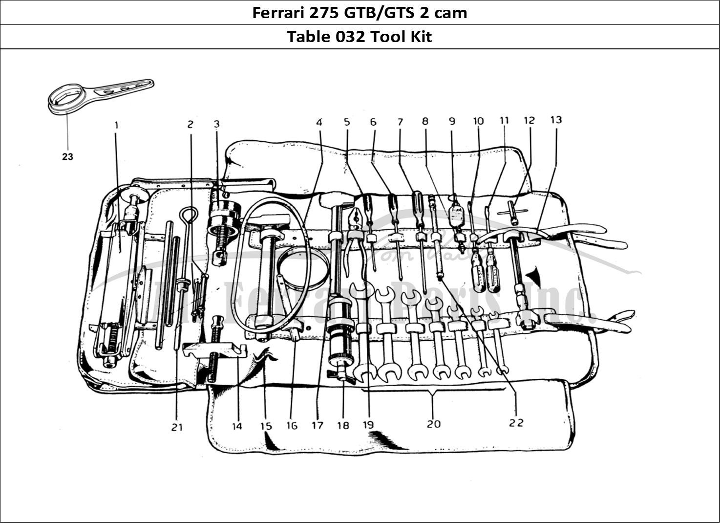 Ferrari Parts Ferrari 275 GTB/GTS 2 cam Page 032 Tool Kit