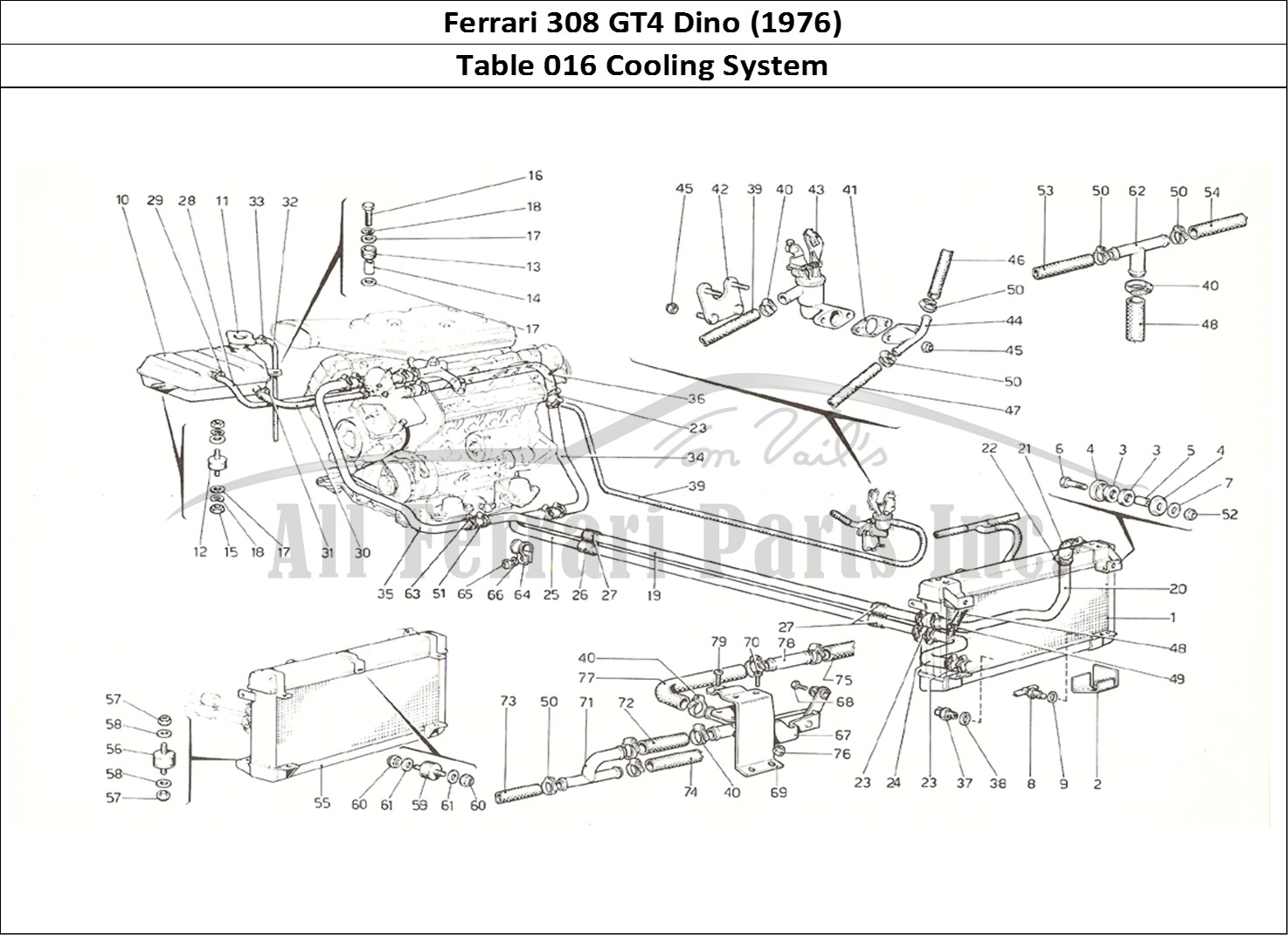Ferrari Parts Ferrari 308 GT4 Dino (1976) Page 016 Cooling System