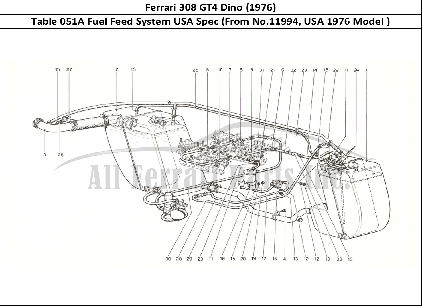 Ferrari Parts Ferrari 308 GT4 Dino (1976) Page 051 Fuel system USA Spec (Fr