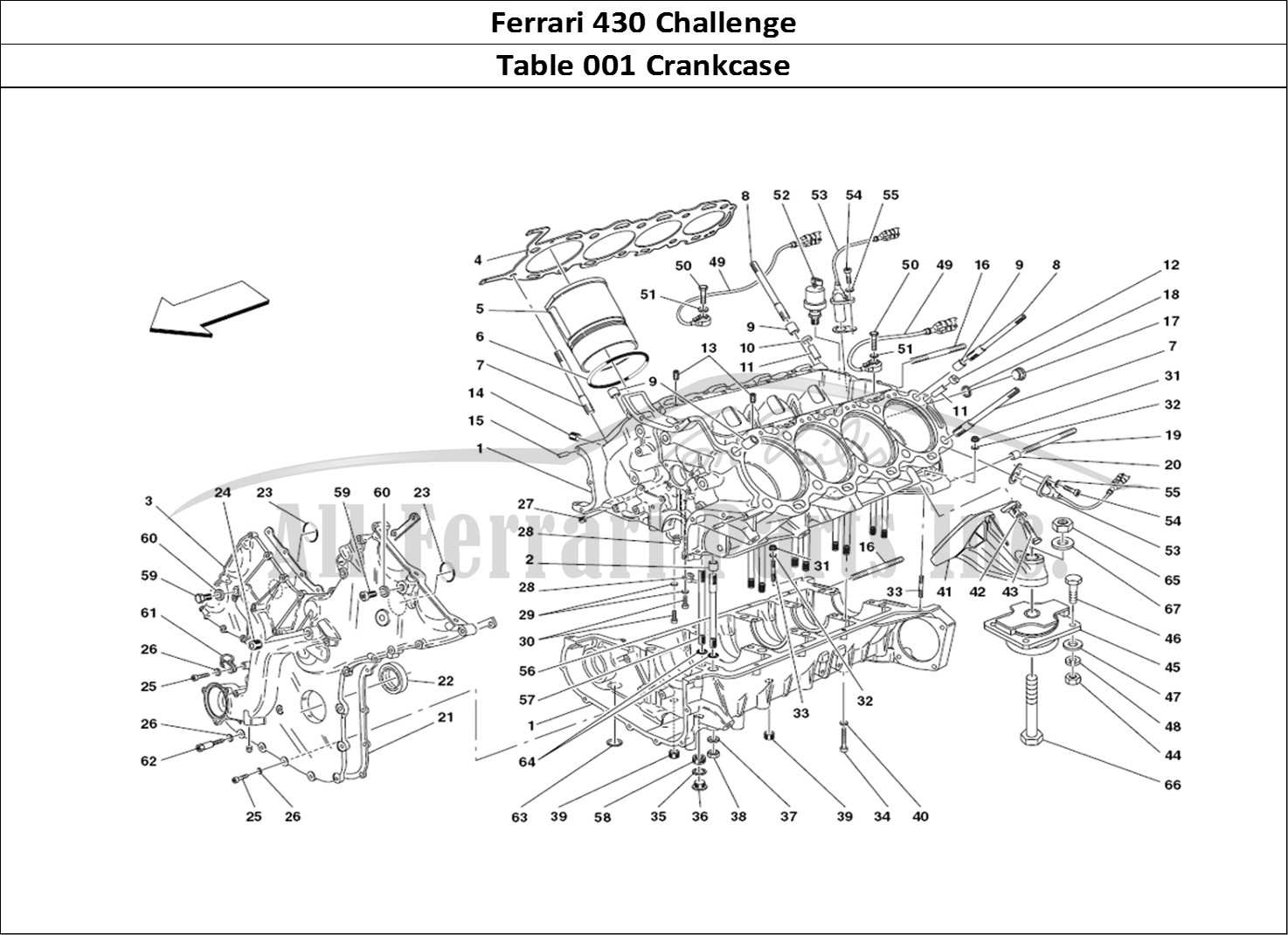 Ferrari Parts Ferrari 430 Challenge (2006) Page 001 Crankcase