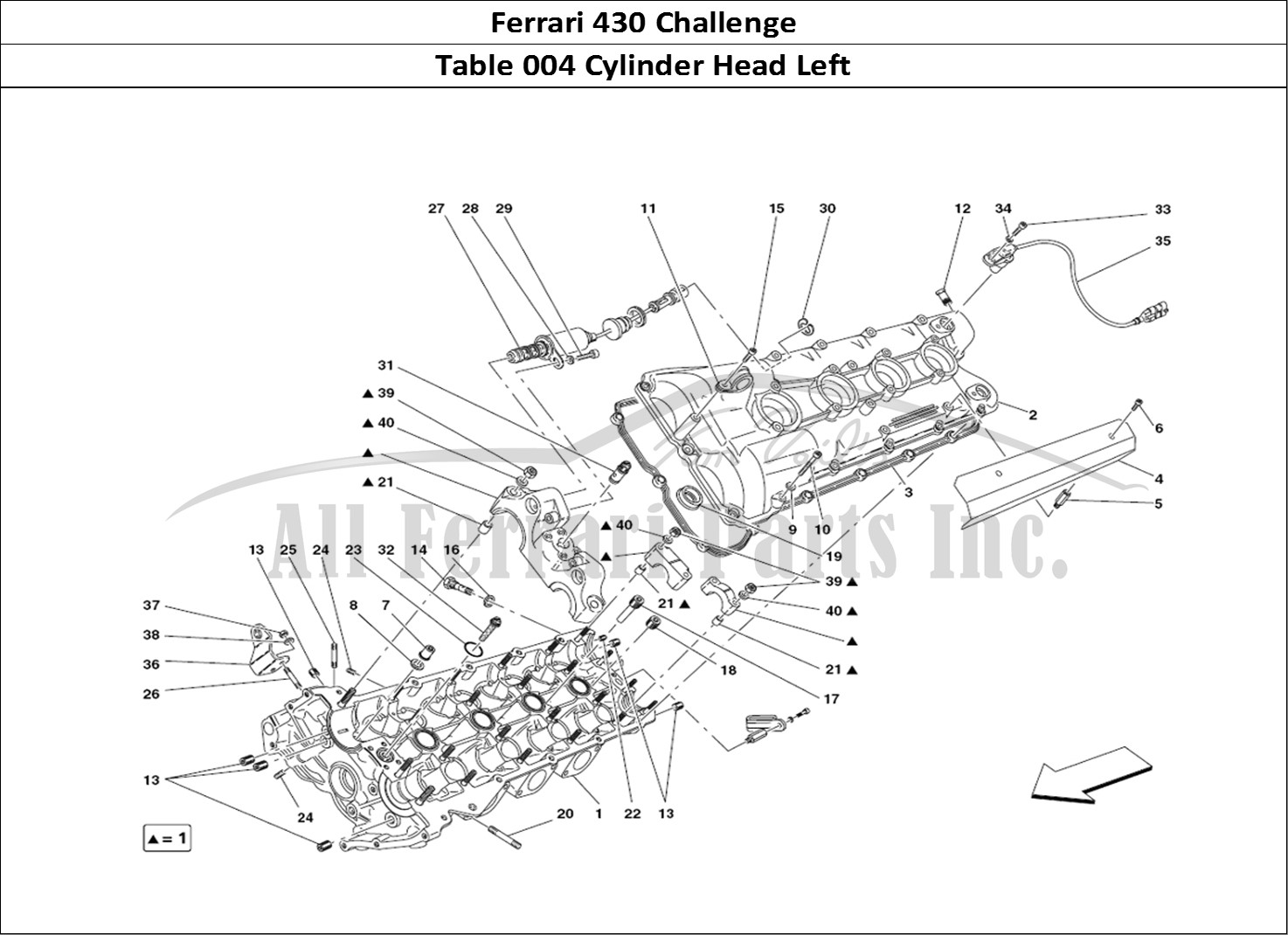 Ferrari Parts Ferrari 430 Challenge (2006) Page 004 LH Cylinder Head