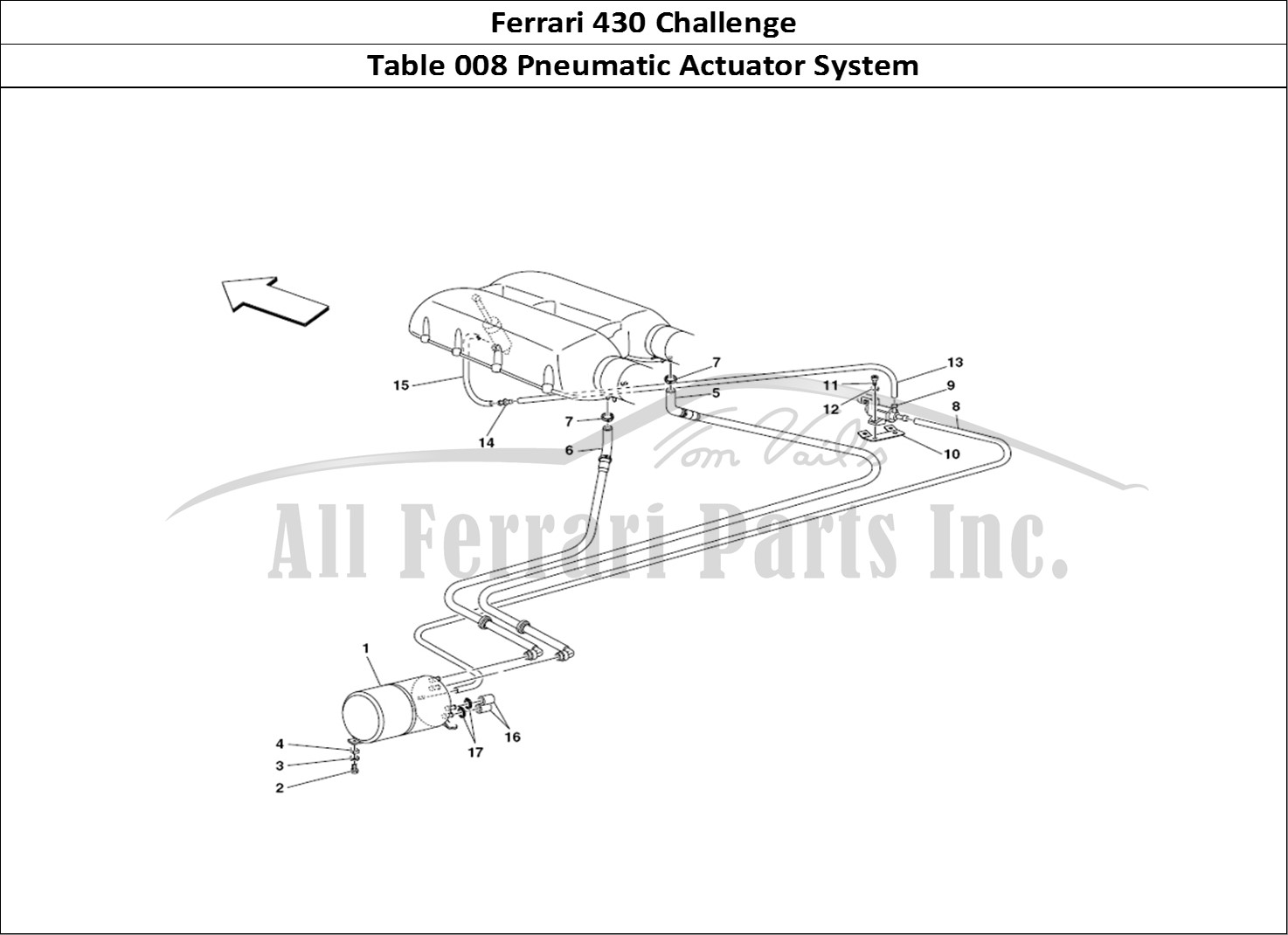Ferrari Parts Ferrari 430 Challenge (2006) Page 008 Pneumatic actuator system