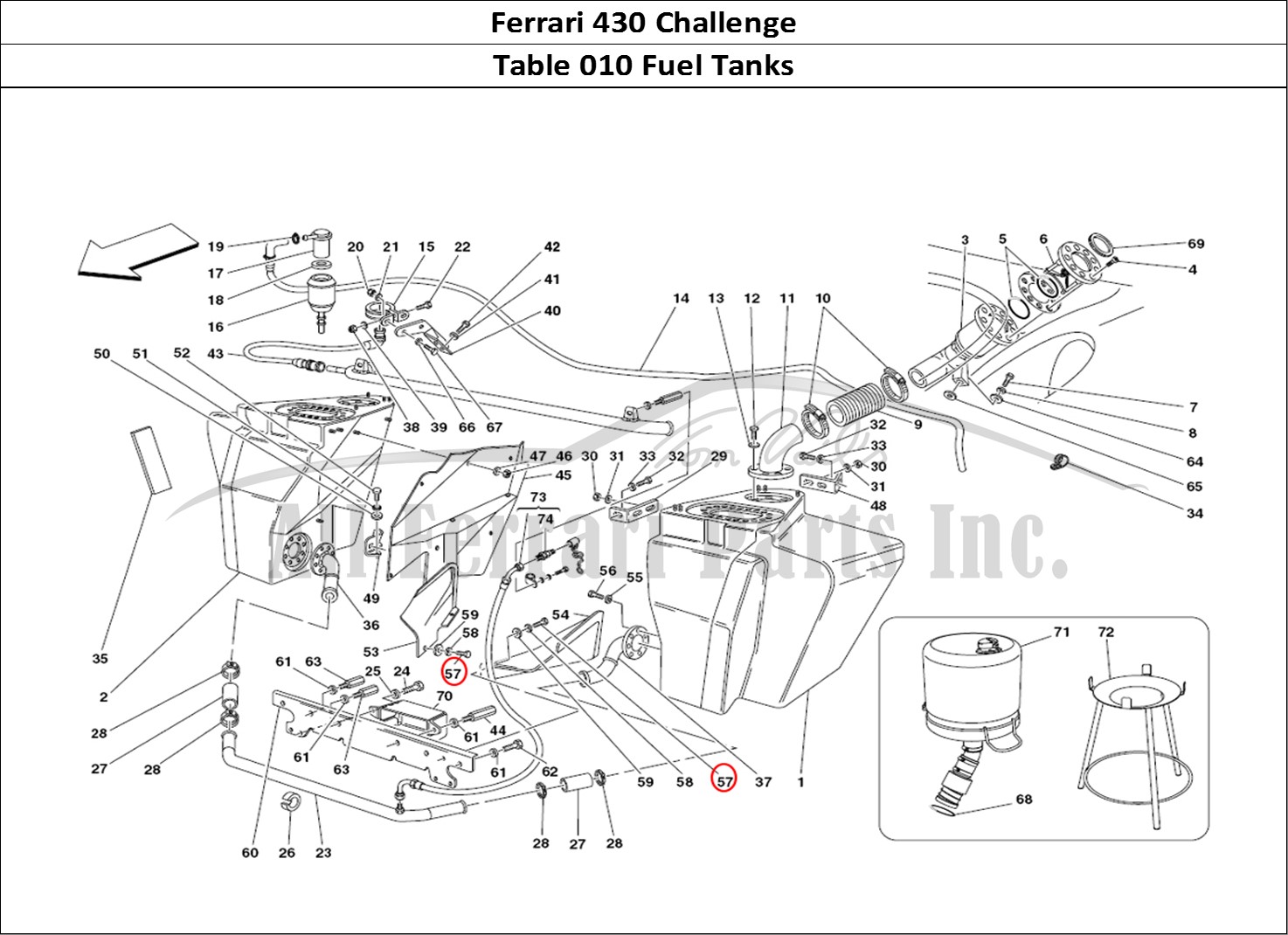 Ferrari Parts Ferrari 430 Challenge (2006) Page 010 Fuel Tanks