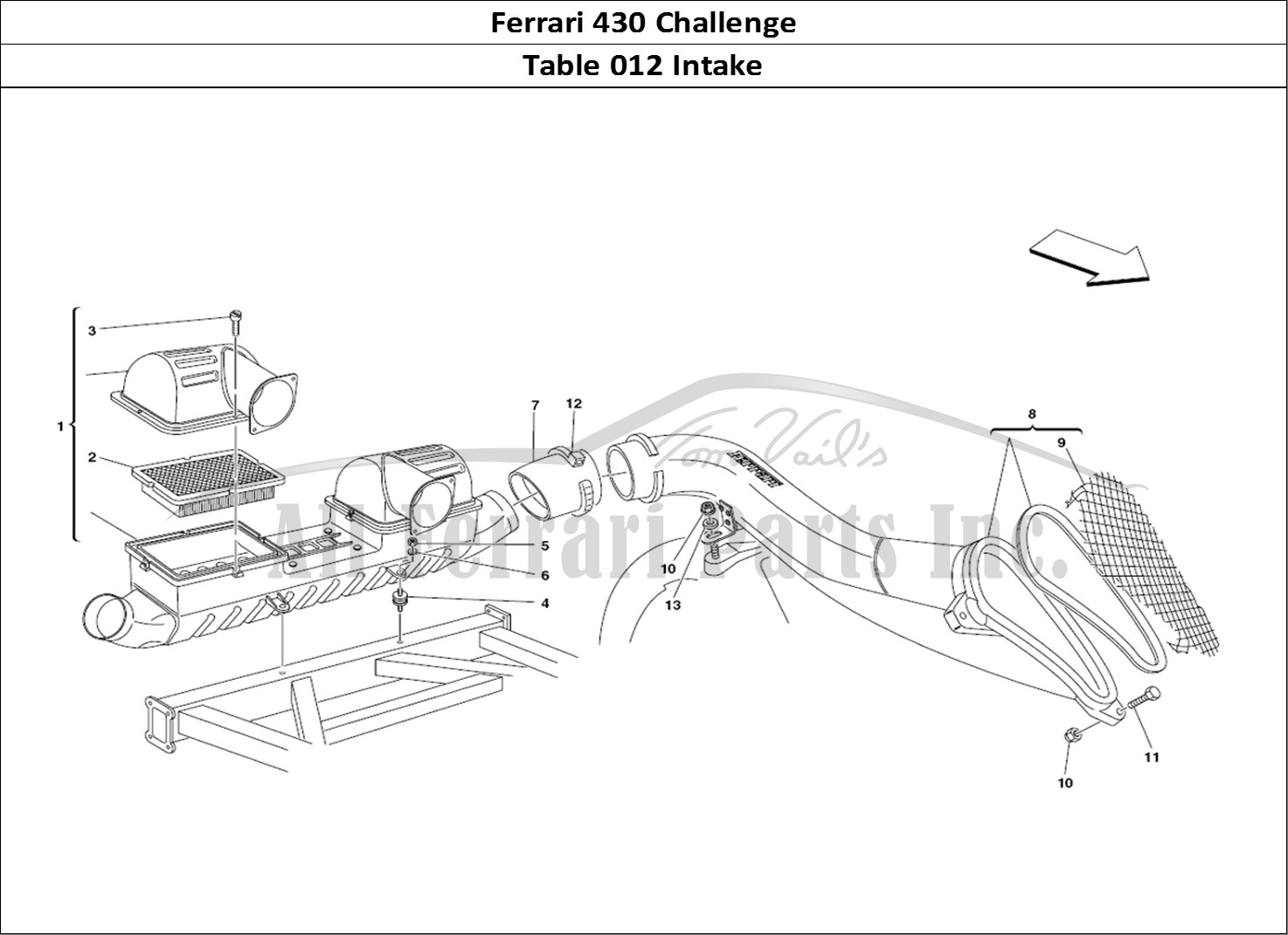 Ferrari Parts Ferrari 430 Challenge (2006) Page 012 Air Intake