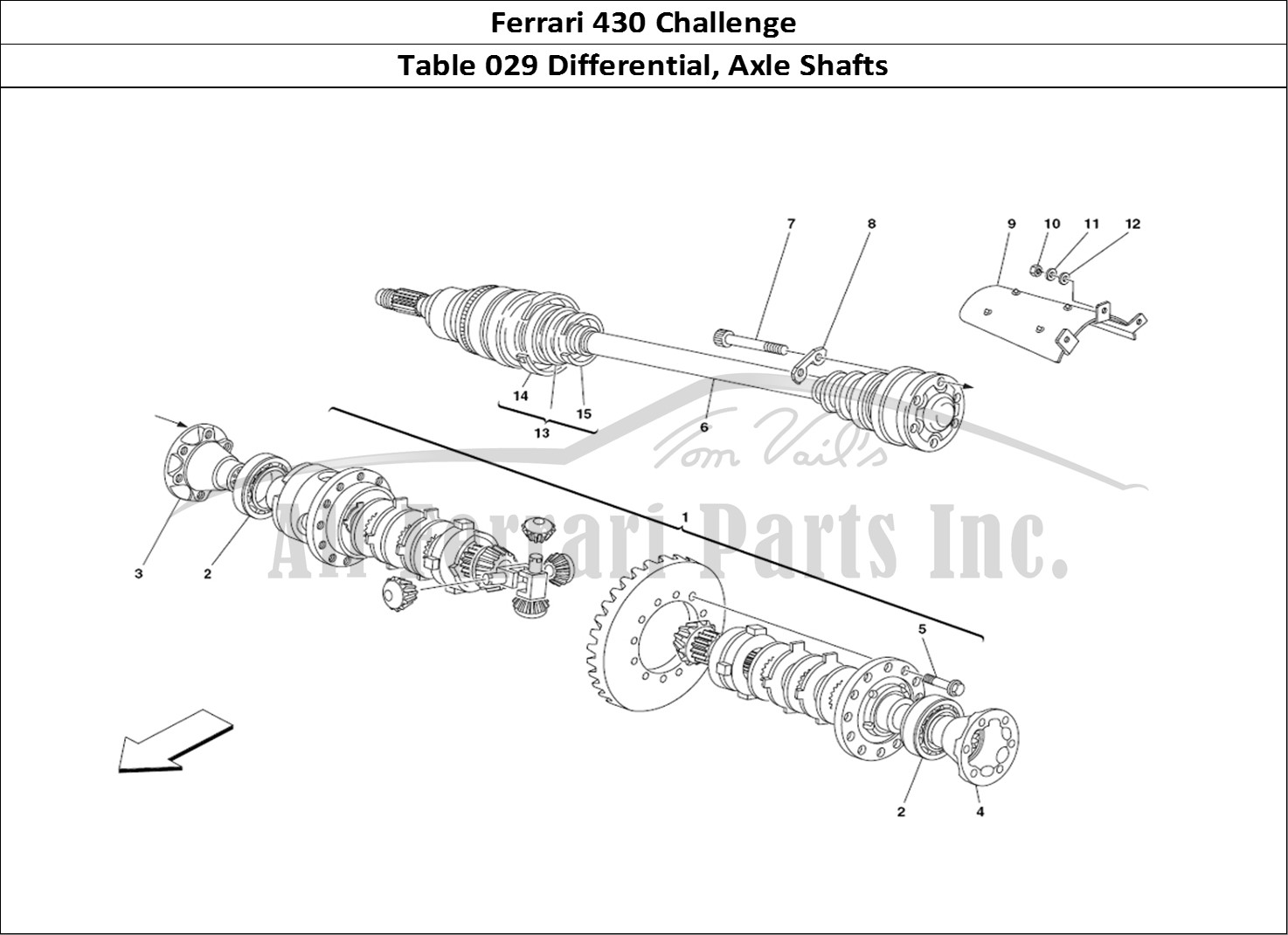 Ferrari Parts Ferrari 430 Challenge (2006) Page 029 Differential & Axle Shaft
