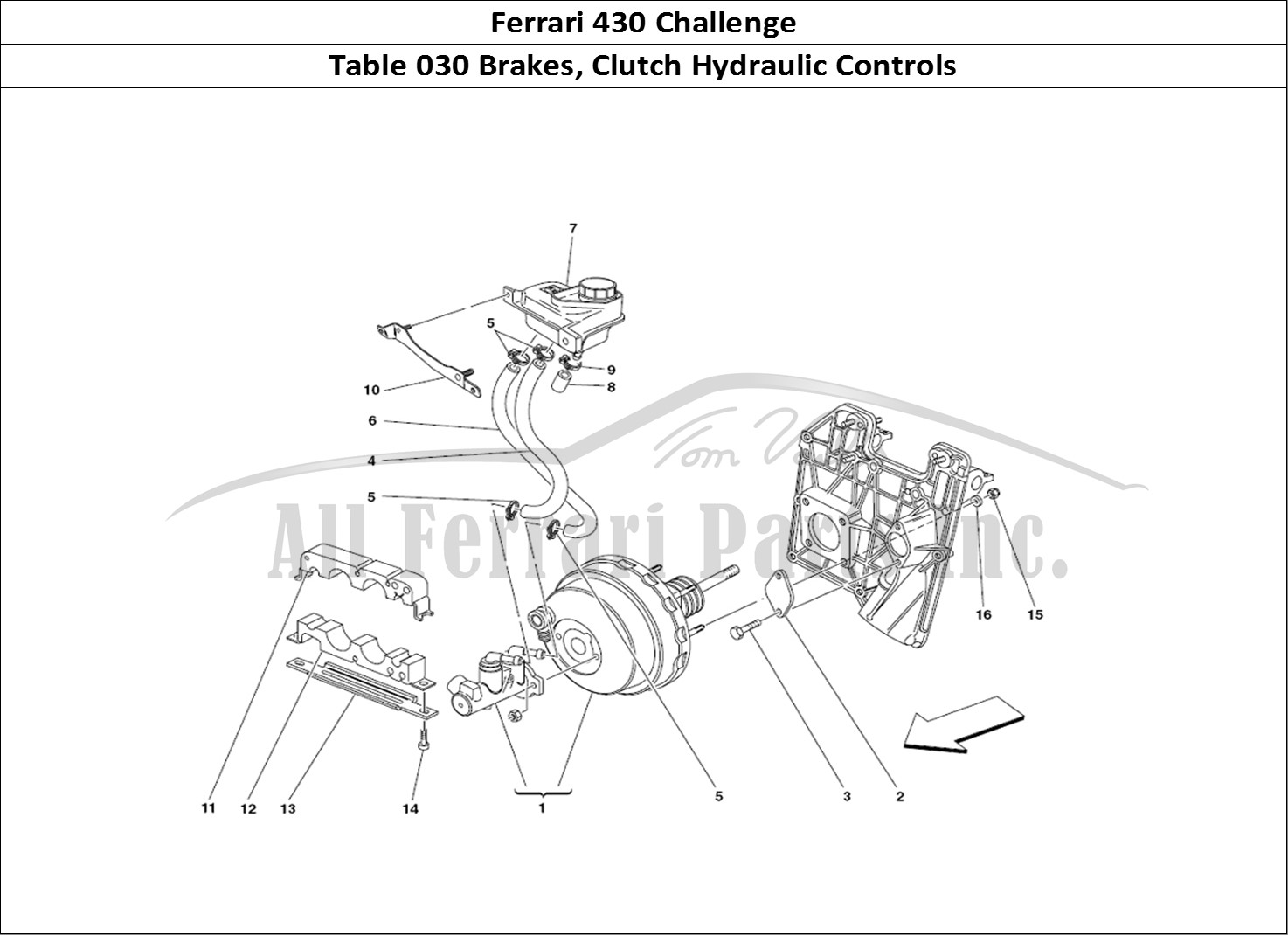 Ferrari Parts Ferrari 430 Challenge (2006) Page 030 brakes and clutch hydraul