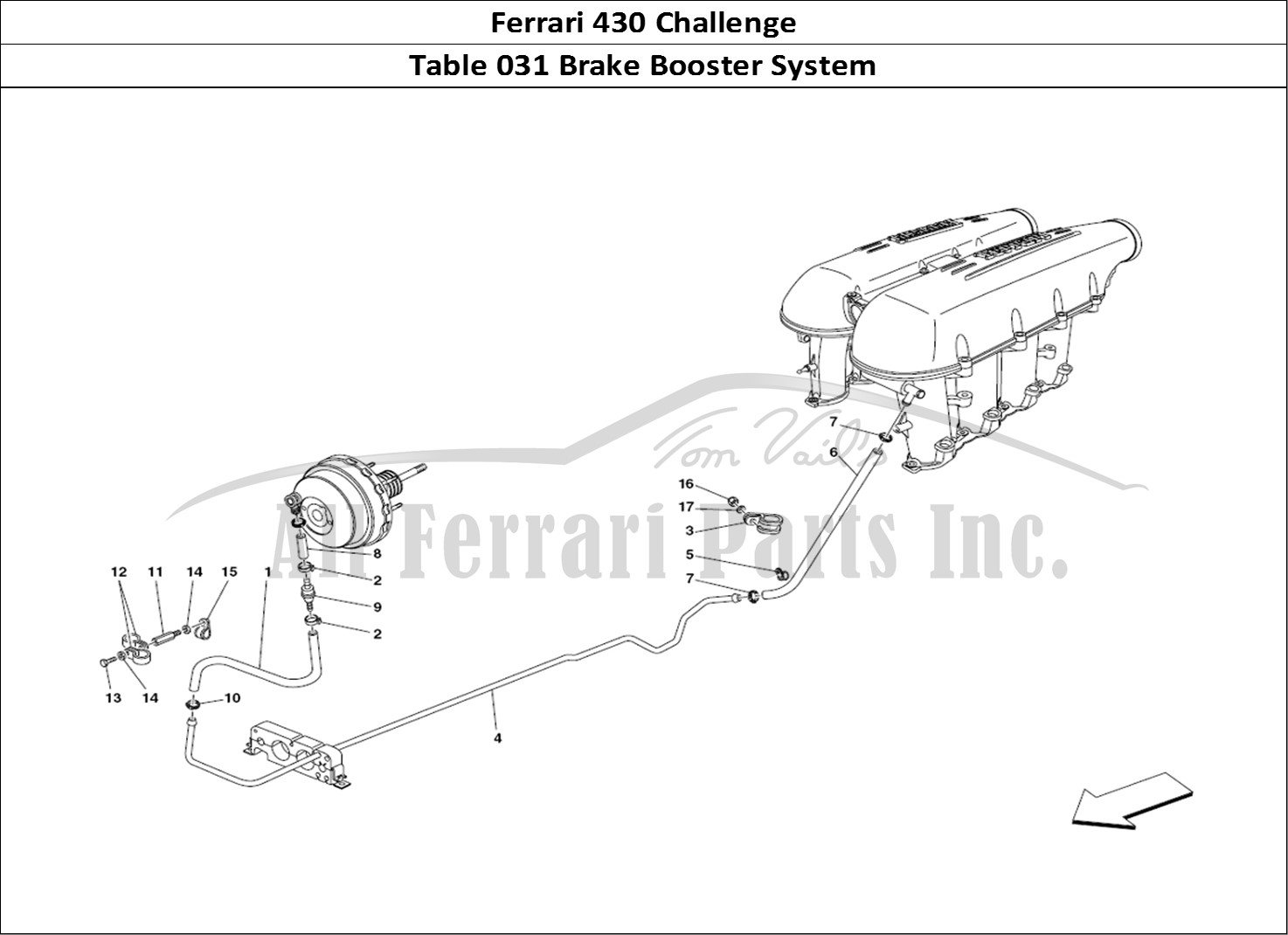 Ferrari Parts Ferrari 430 Challenge (2006) Page 031 brake booster system