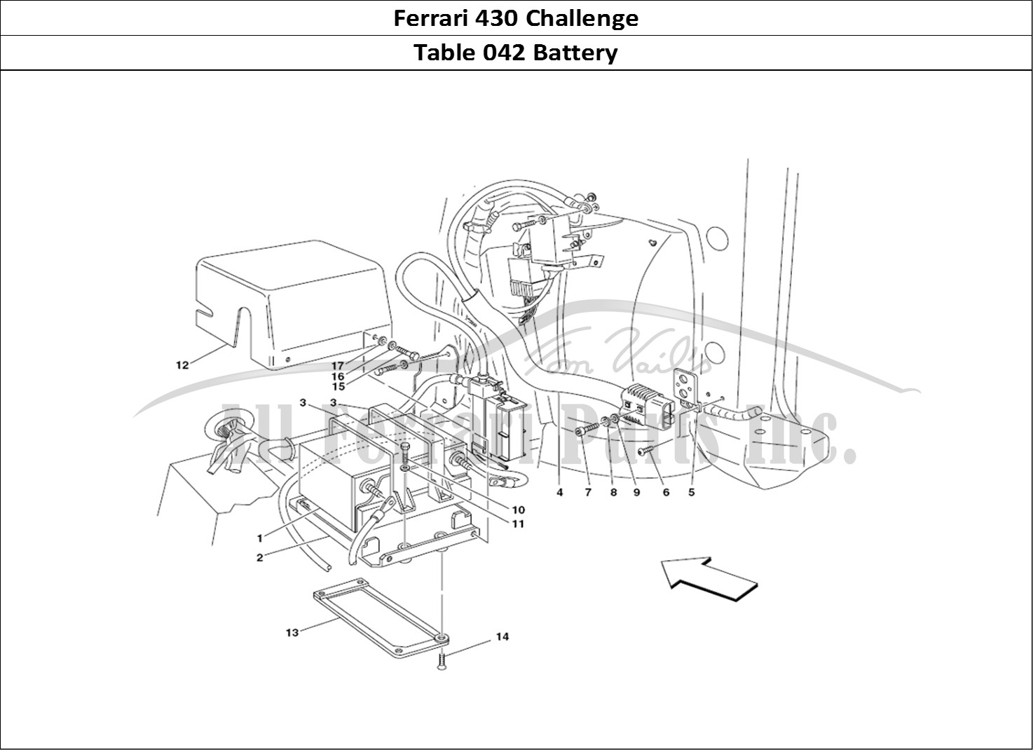 Ferrari Parts Ferrari 430 Challenge (2006) Page 042 Battery