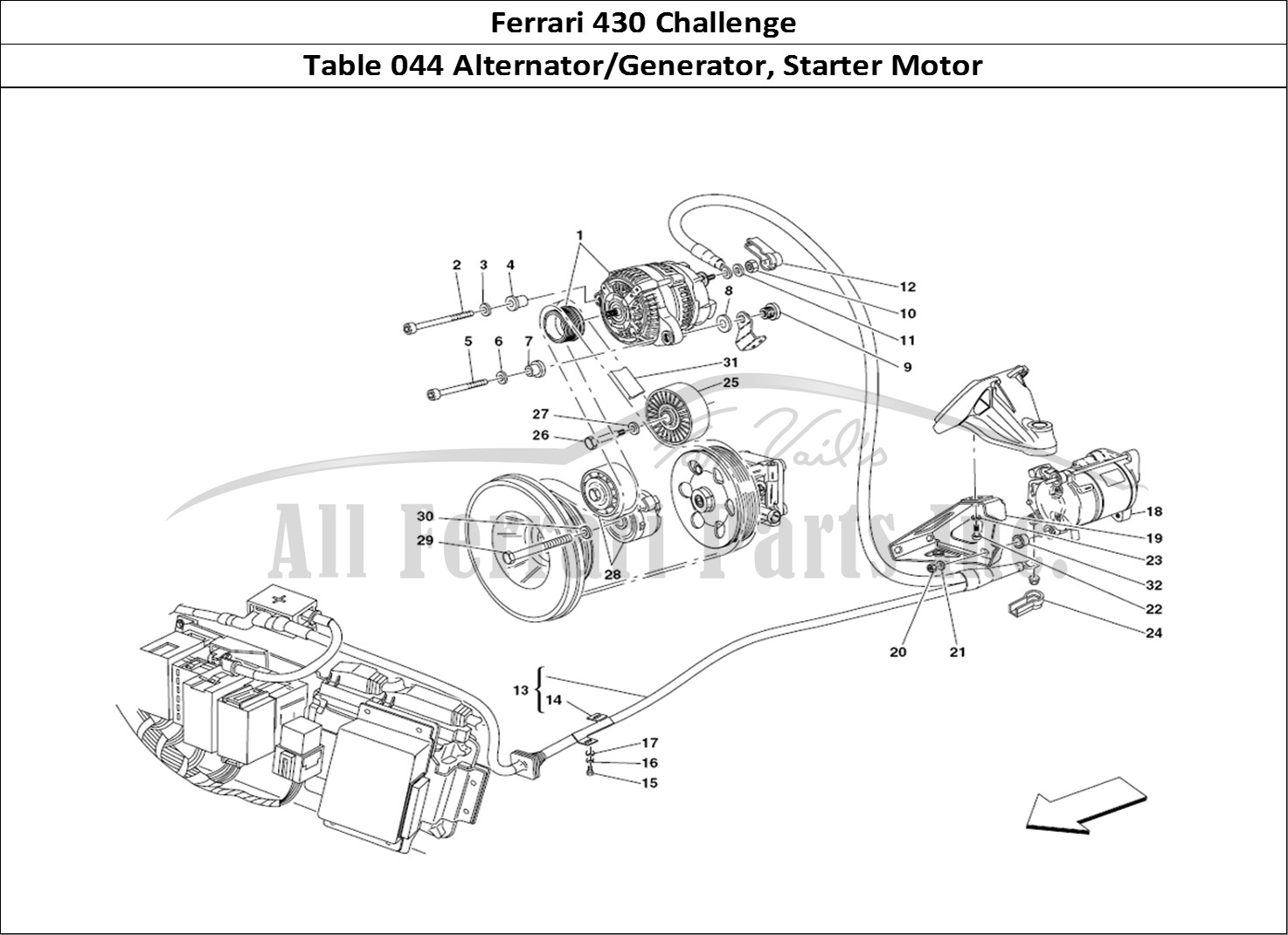 Ferrari Parts Ferrari 430 Challenge (2006) Page 044 Current Generator - Start