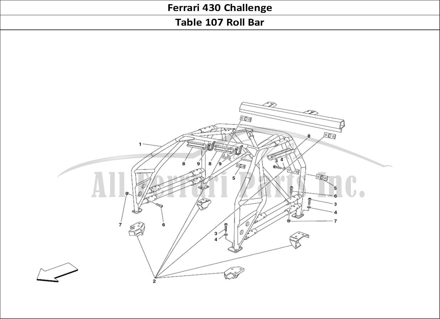 Ferrari Parts Ferrari 430 Challenge (2006) Page 107 Roll Bar