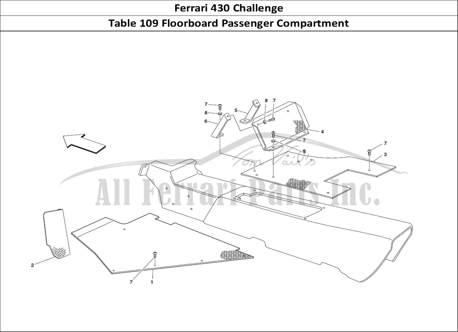 Ferrari Parts Ferrari 430 Challenge (2006) Page 109 passengers compartment fo