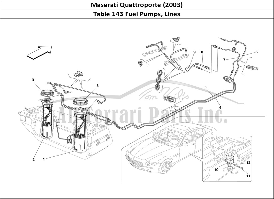 Ferrari Parts Maserati QTP. (2003) Page 143 Fuel Pumps and Pipes