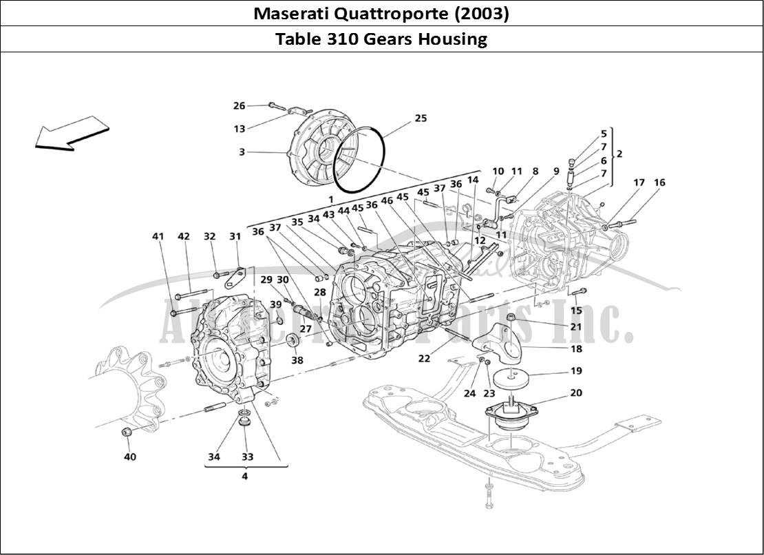 Ferrari Parts Maserati QTP. (2003) Page 310 Gears Housing