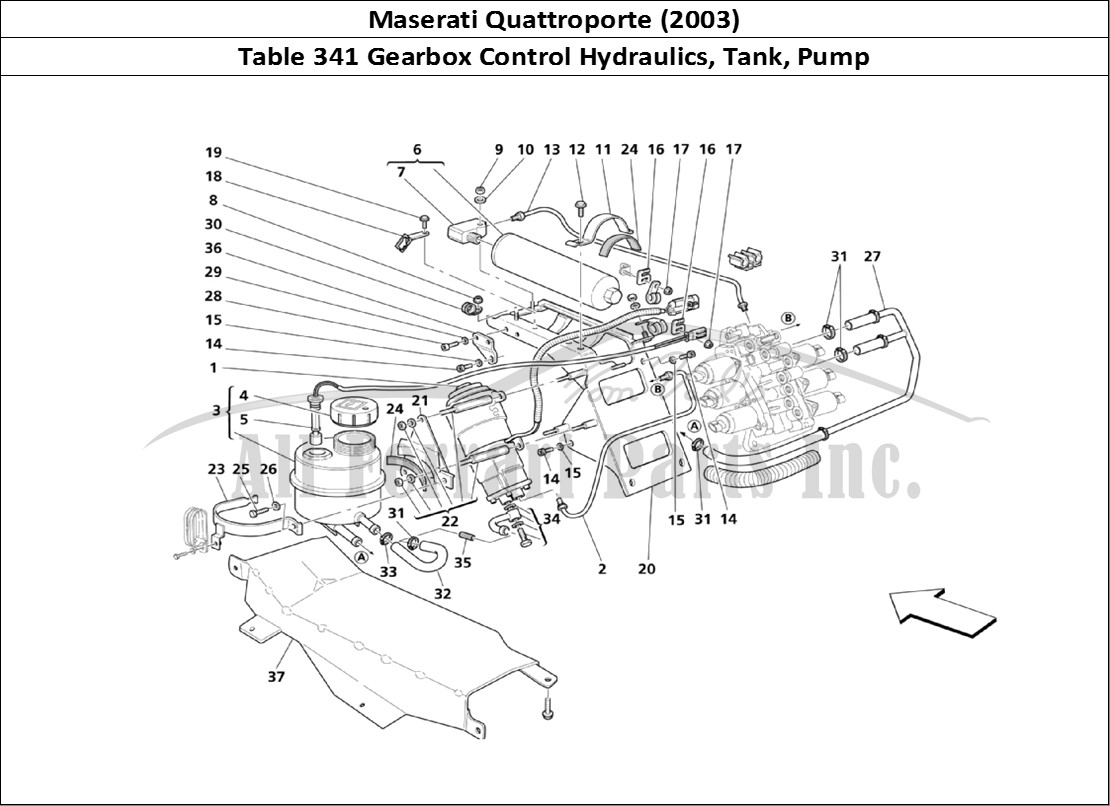 Ferrari Parts Maserati QTP. (2003) Page 341 Gearbox Control Hydraulic