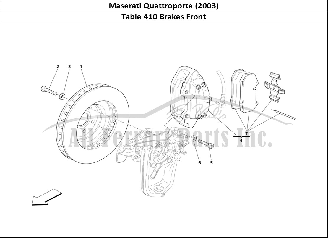 Ferrari Parts Maserati QTP. (2003) Page 410 Front Wheels Braking Part