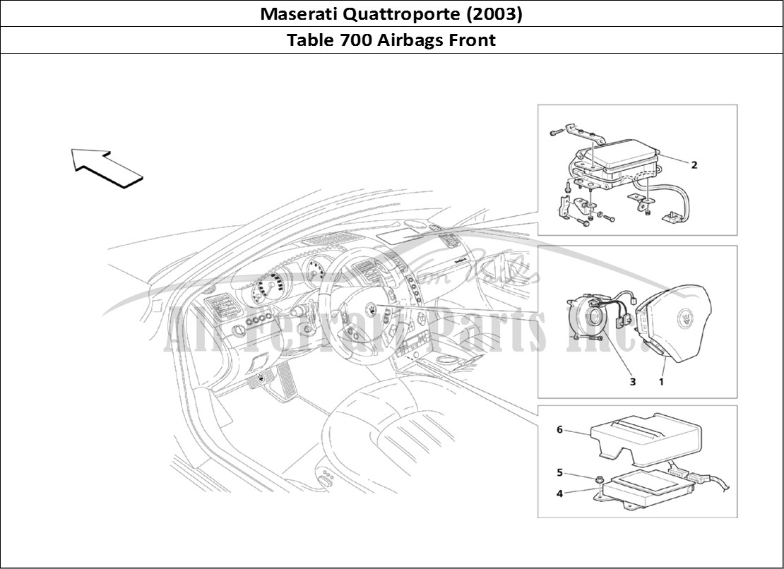 Ferrari Parts Maserati QTP. (2003) Page 700 Front Air-Bag System
