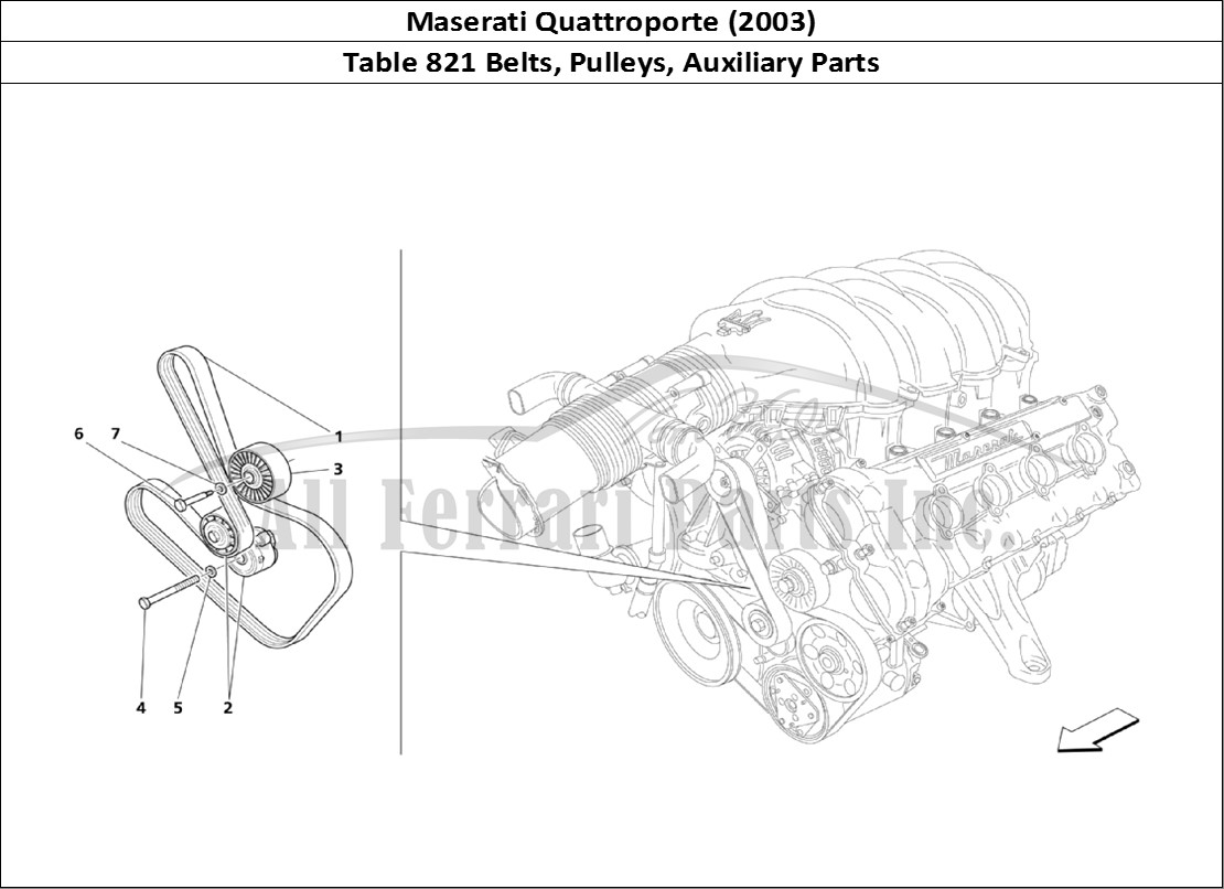 Ferrari Parts Maserati QTP. (2003) Page 821 Belts Auxiliary Parts
