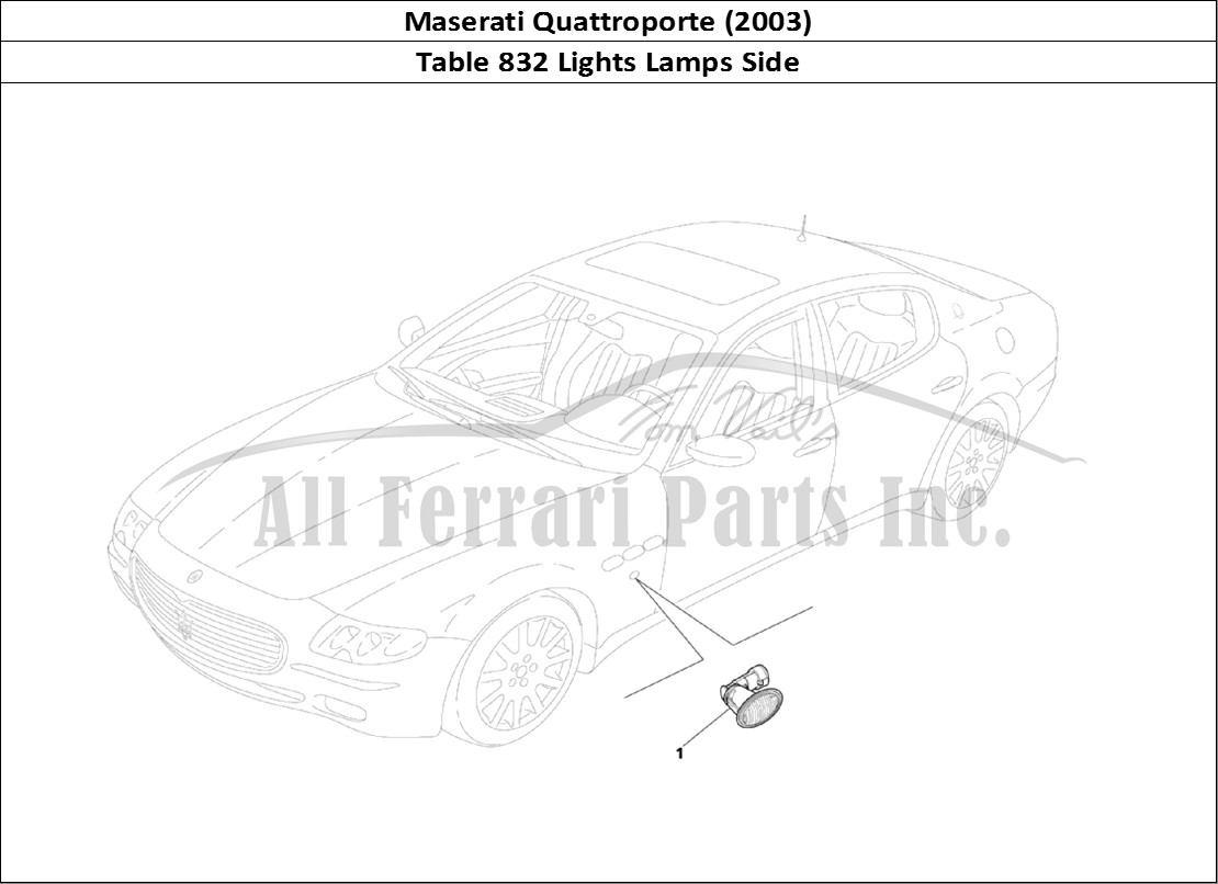 Ferrari Parts Maserati QTP. (2003) Page 832 Side Lights