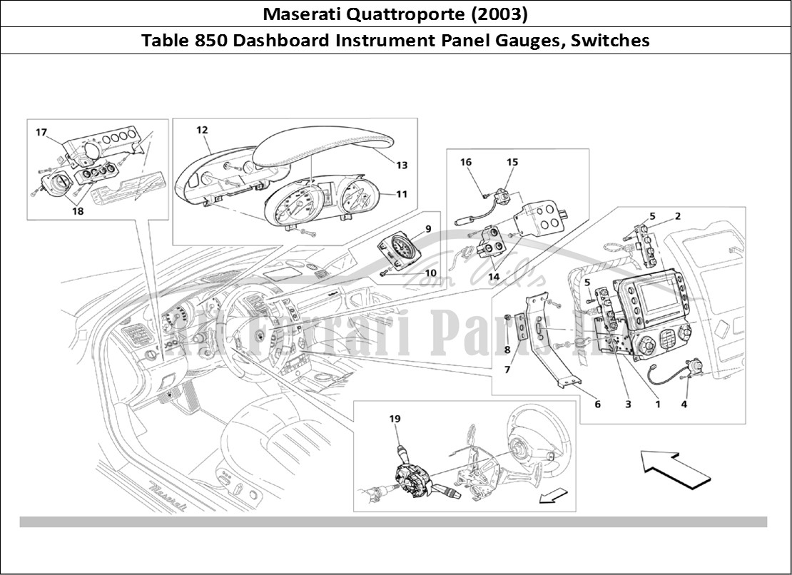Ferrari Parts Maserati QTP. (2003) Page 850 Dashboard Services
