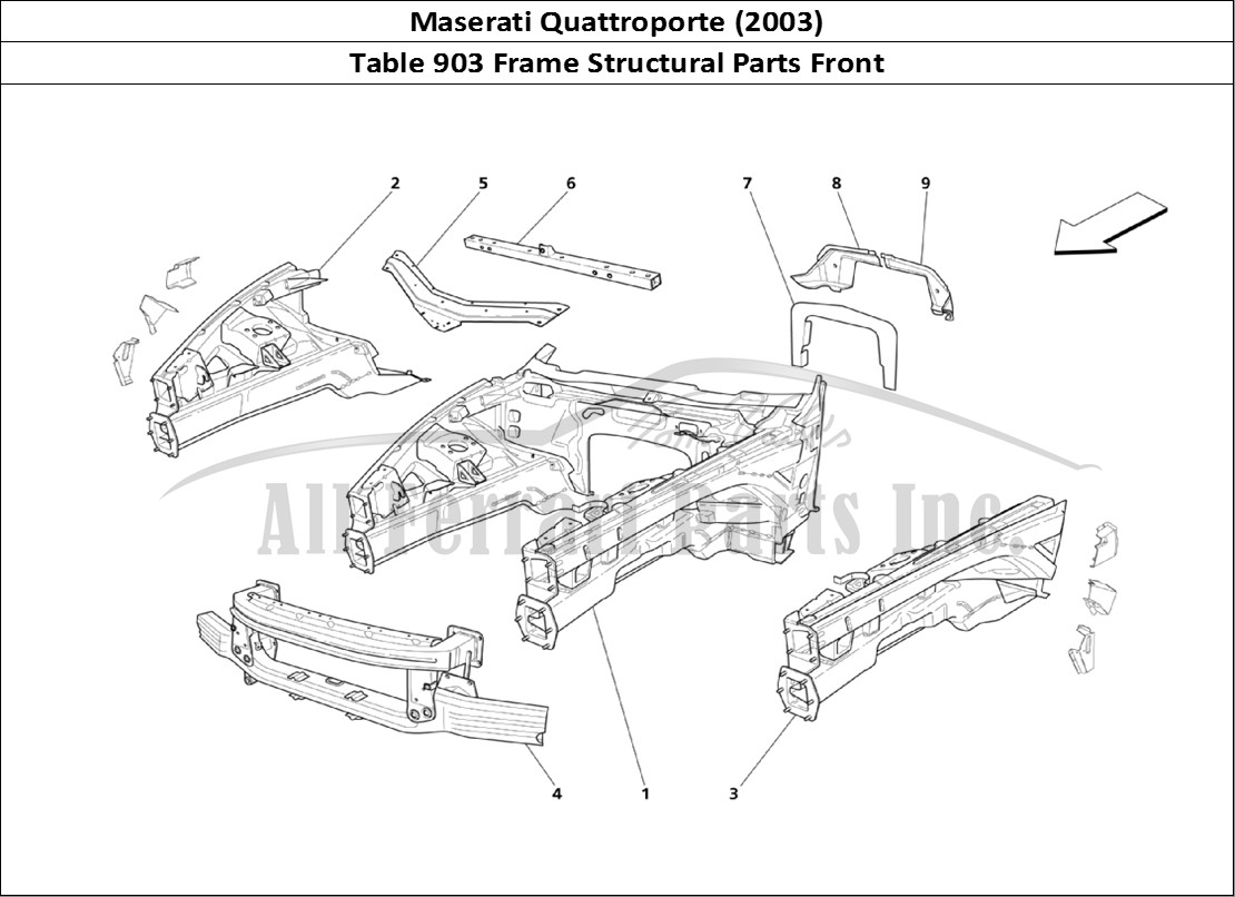 Ferrari Parts Maserati QTP. (2003) Page 903 Front Structural Parts