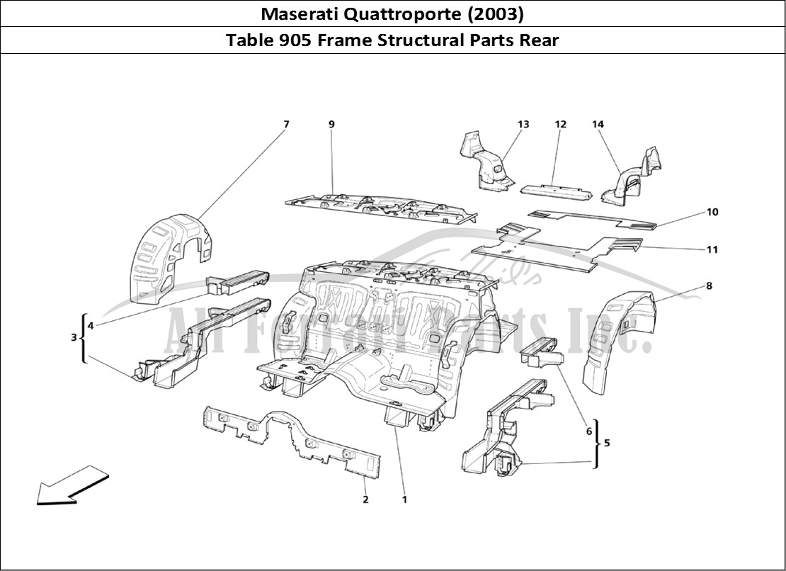 Ferrari Parts Maserati QTP. (2003) Page 905 Rear Structural Parts