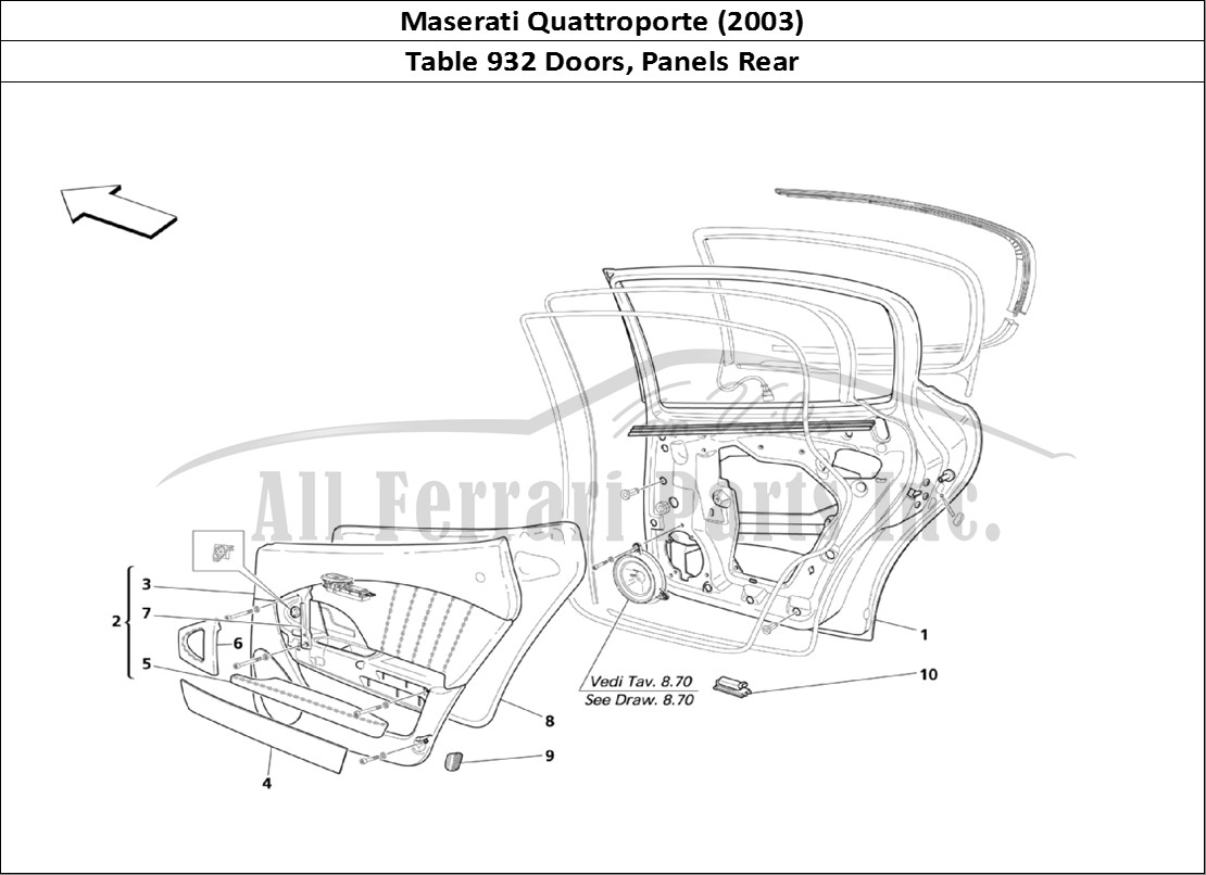 Ferrari Parts Maserati QTP. (2003) Page 932 Rear Doors: Panels