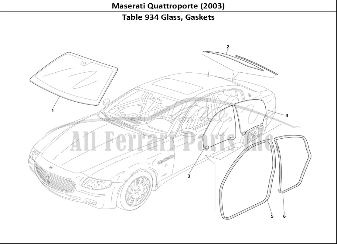 Ferrari Parts Maserati QTP. (2003) Page 934 Glasses And Gaskets
