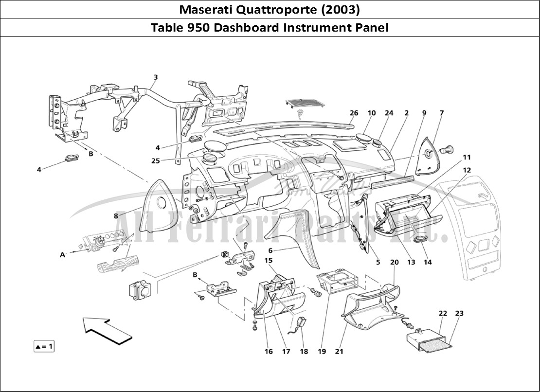 Ferrari Parts Maserati QTP. (2003) Page 950 Dashboard Assembly
