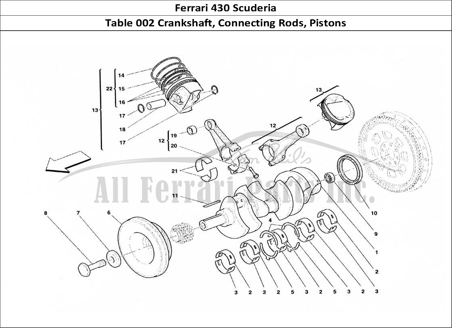 Ferrari Parts Ferrari 430 Scuderia Page 002 Crankshaft, Conrods And P