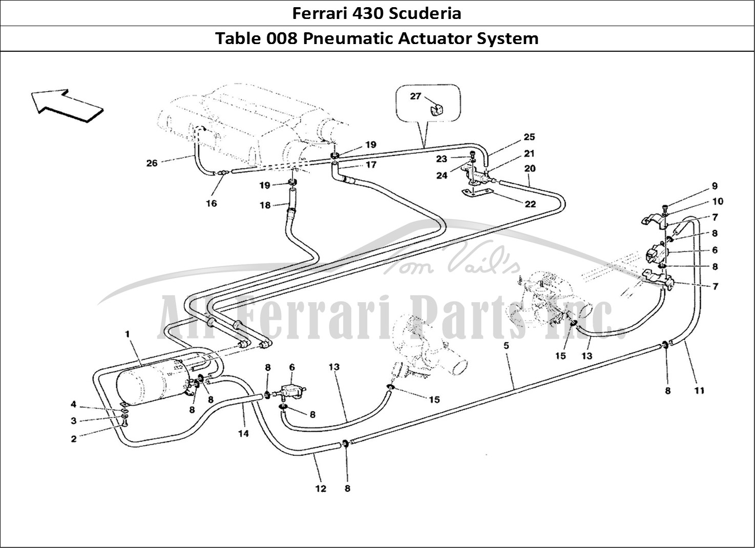 Ferrari Parts Ferrari 430 Scuderia Page 008 Pneumatics Actuator Syste