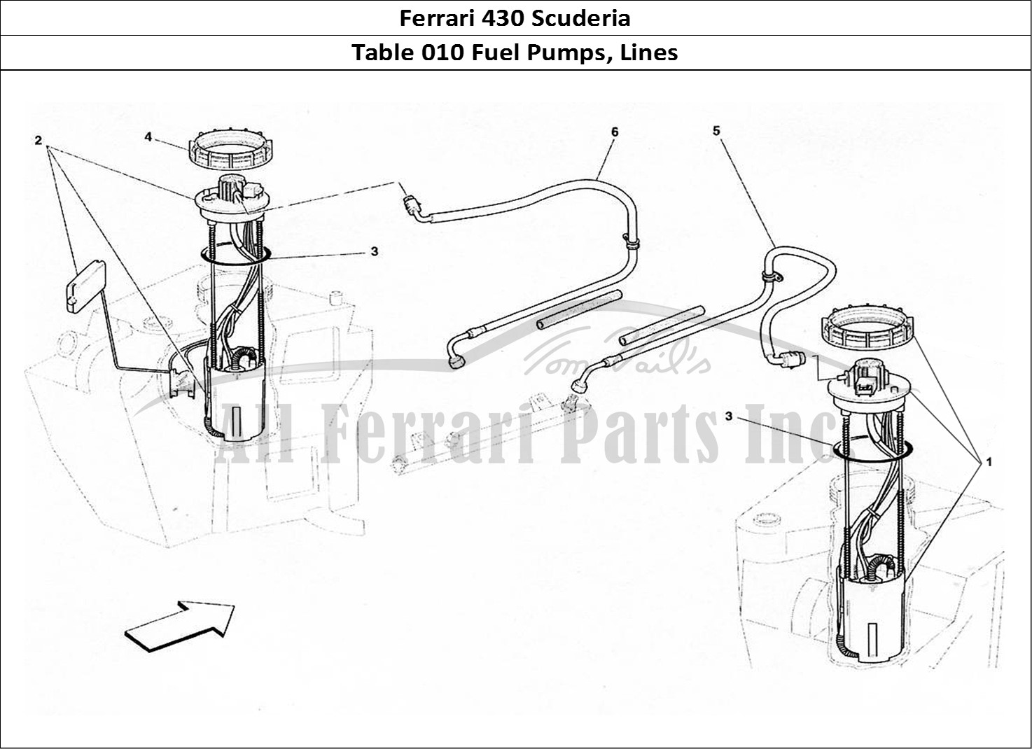 Ferrari Parts Ferrari 430 Scuderia Page 010 Fuel Pumps and Pipes