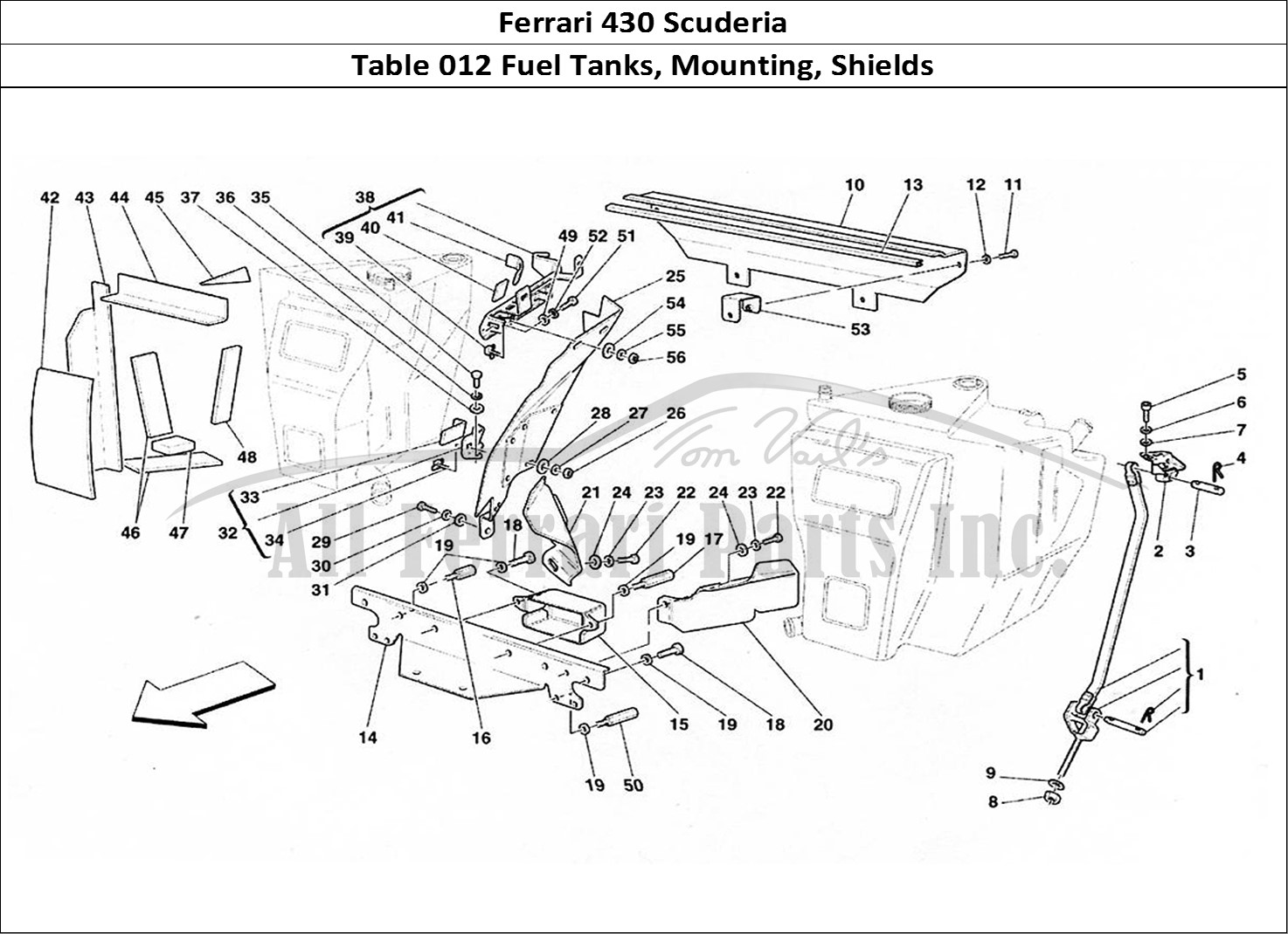 Ferrari Parts Ferrari 430 Scuderia Page 012 Fuel Tanks - Fixing and P