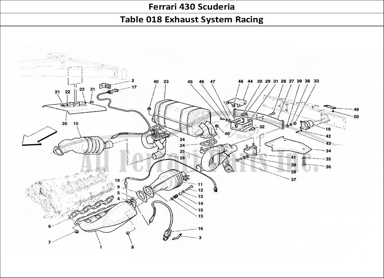 Ferrari Parts Ferrari 430 Scuderia Page 018 Exhaust System - Racing
