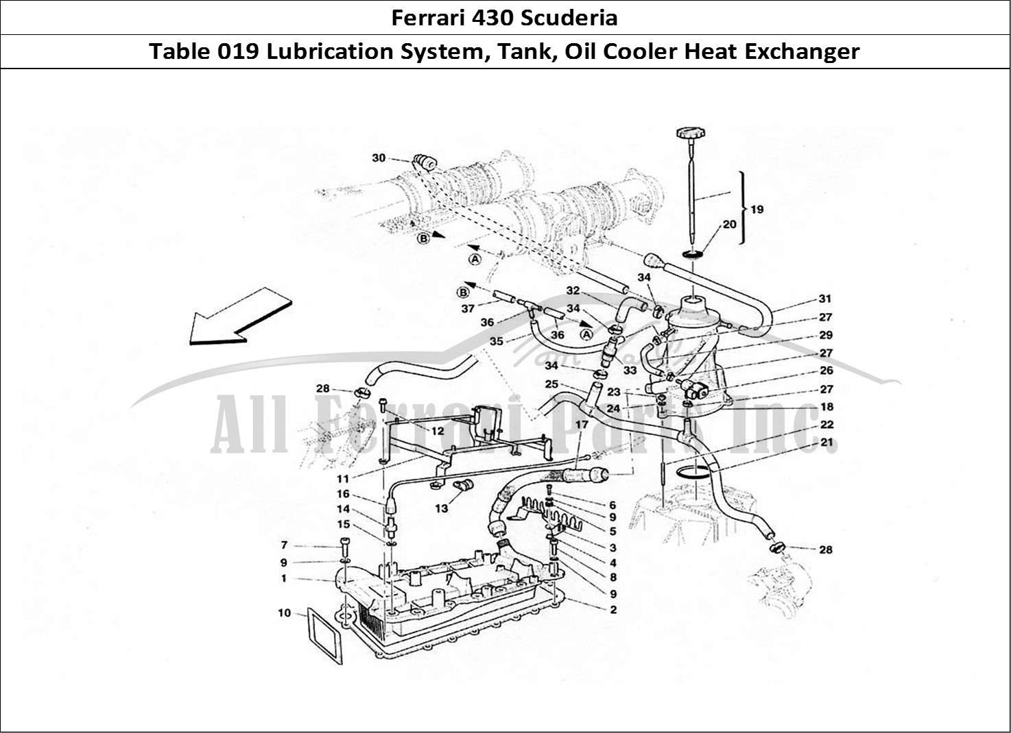 Ferrari Parts Ferrari 430 Scuderia Page 019 Lubrication System - Tank