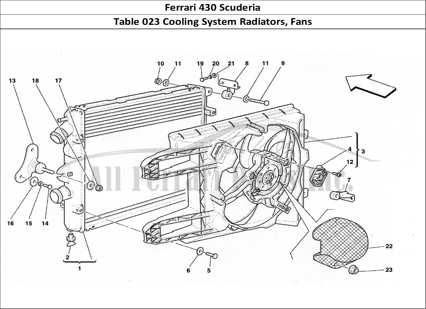Ferrari Parts Ferrari 430 Scuderia Page 023 Cooling System Radiators