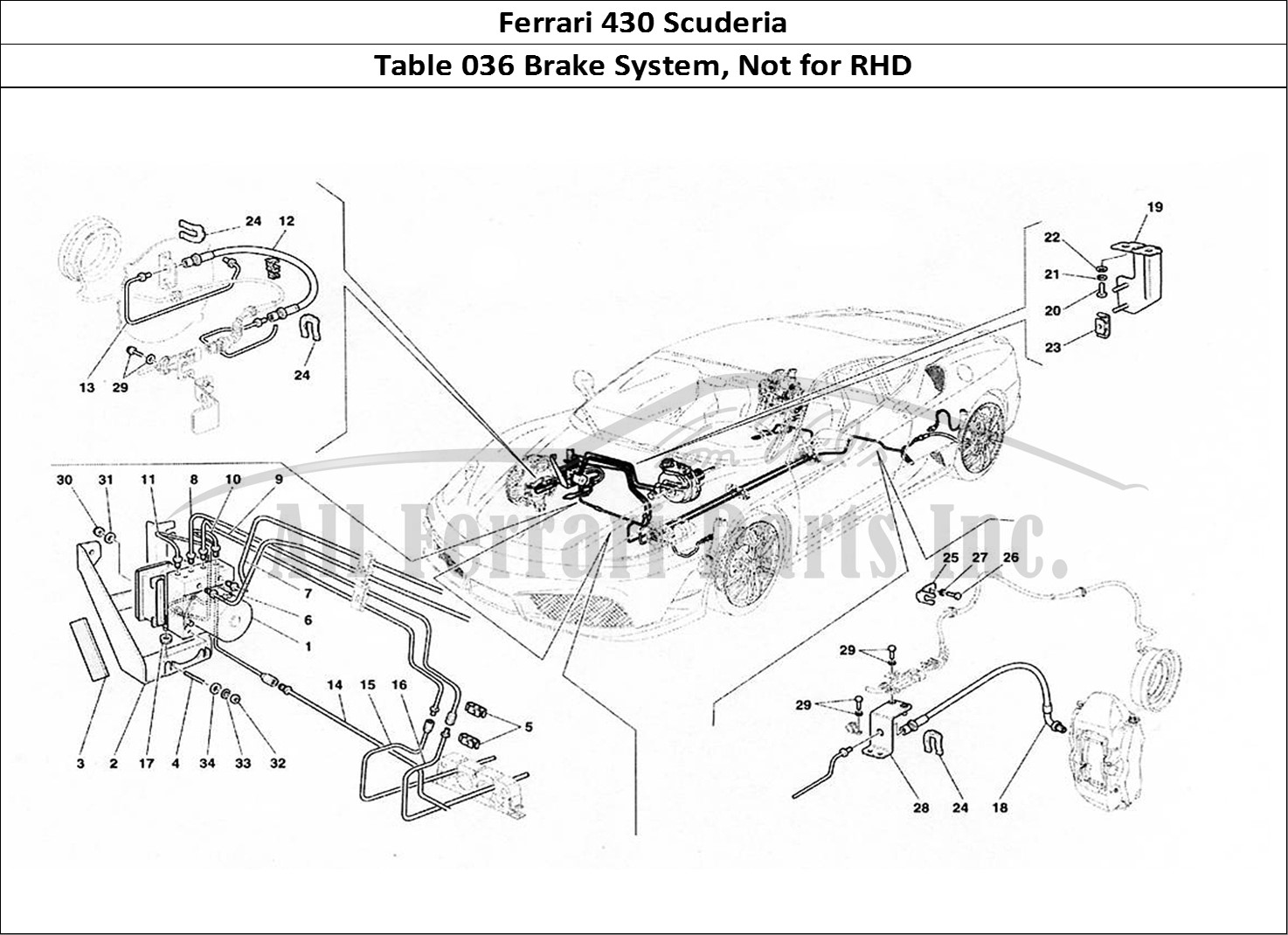 Ferrari Parts Ferrari 430 Scuderia Page 036 Brake System - Not for RH
