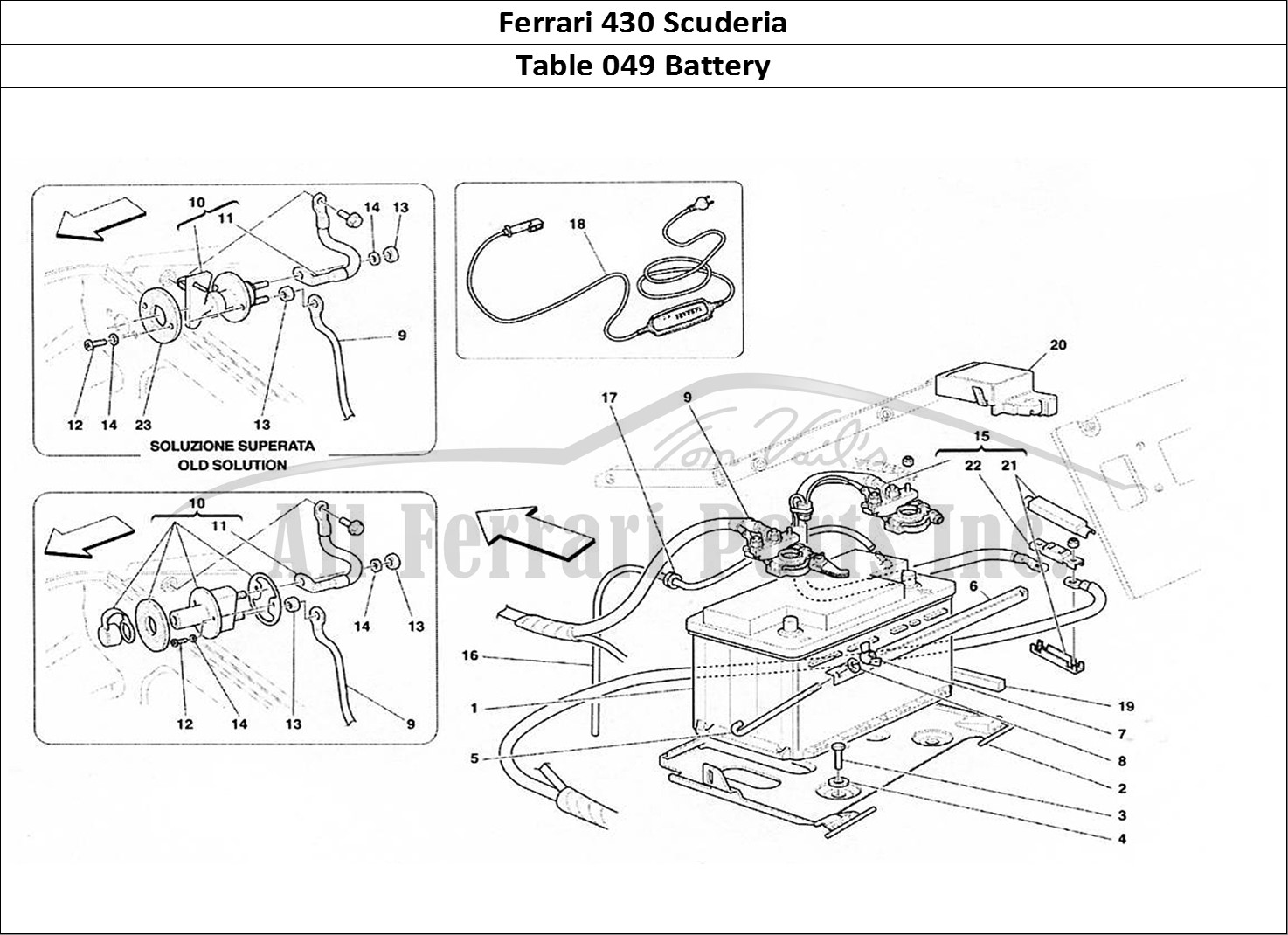 Ferrari Parts Ferrari 430 Scuderia Page 049 Battery