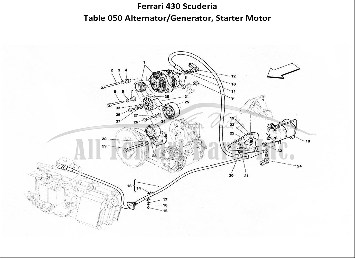 Ferrari Parts Ferrari 430 Scuderia Page 050 Current Generator - Start