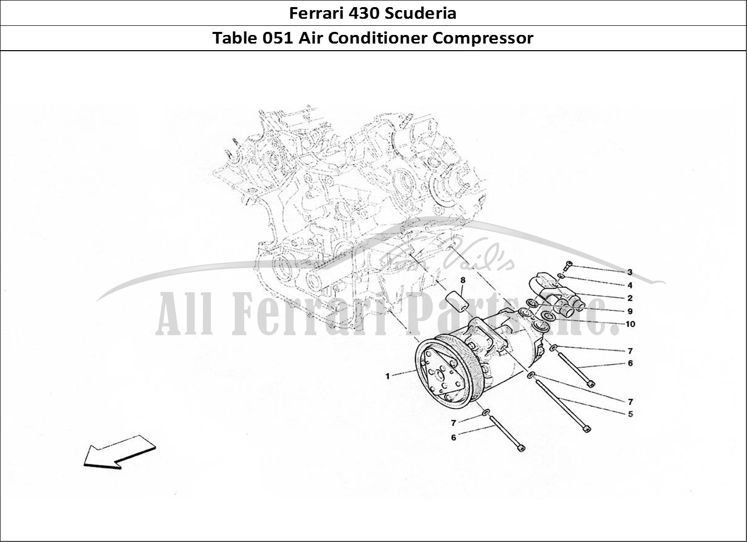 Ferrari Parts Ferrari 430 Scuderia Page 051 Air Conditioning Compress