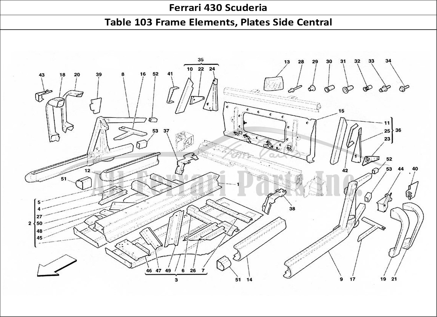 Ferrari Parts Ferrari 430 Scuderia Page 103 Central Side Elements and