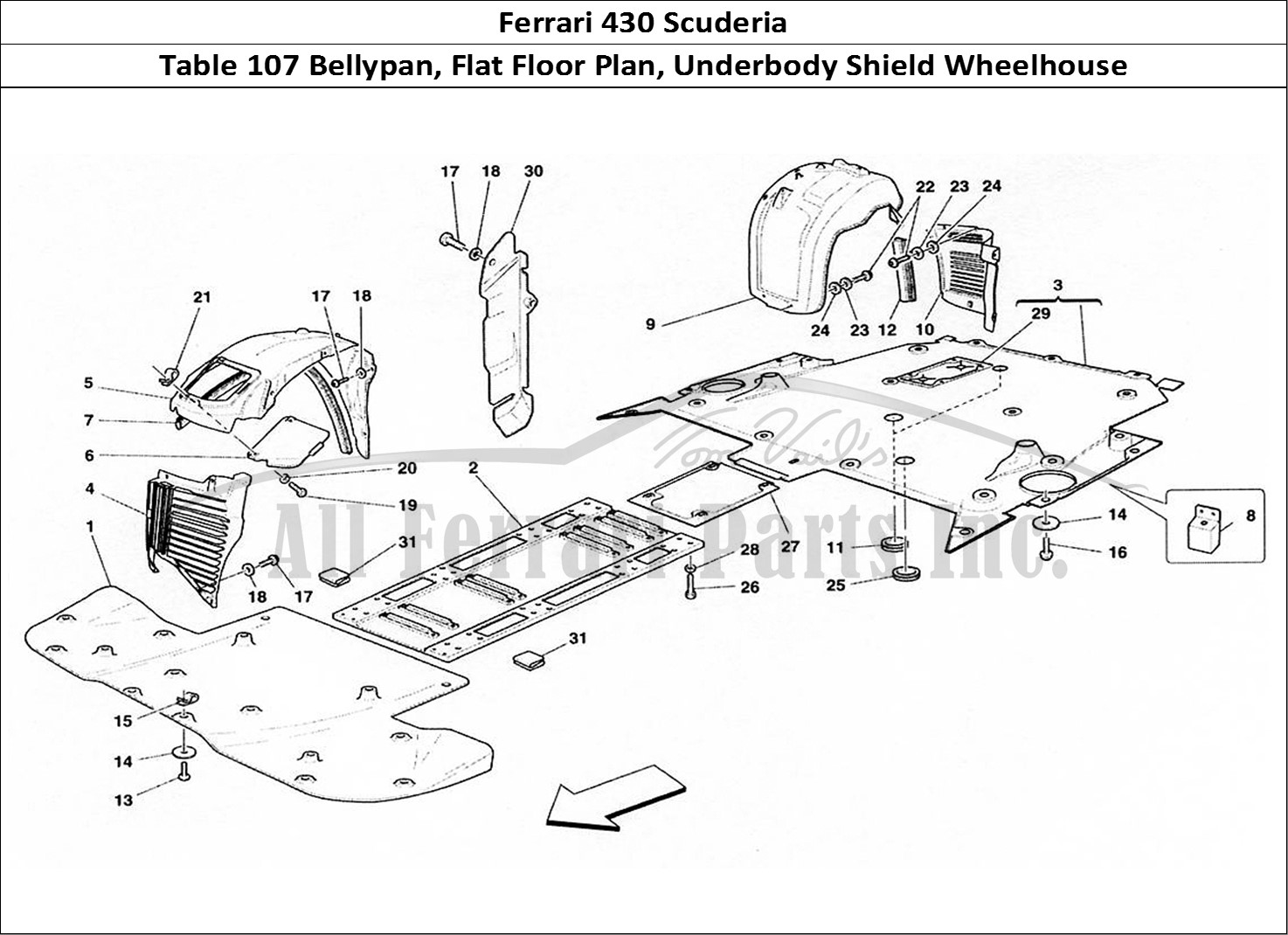 Ferrari Parts Ferrari 430 Scuderia Page 107 Flat Floor Pan and Wheelh