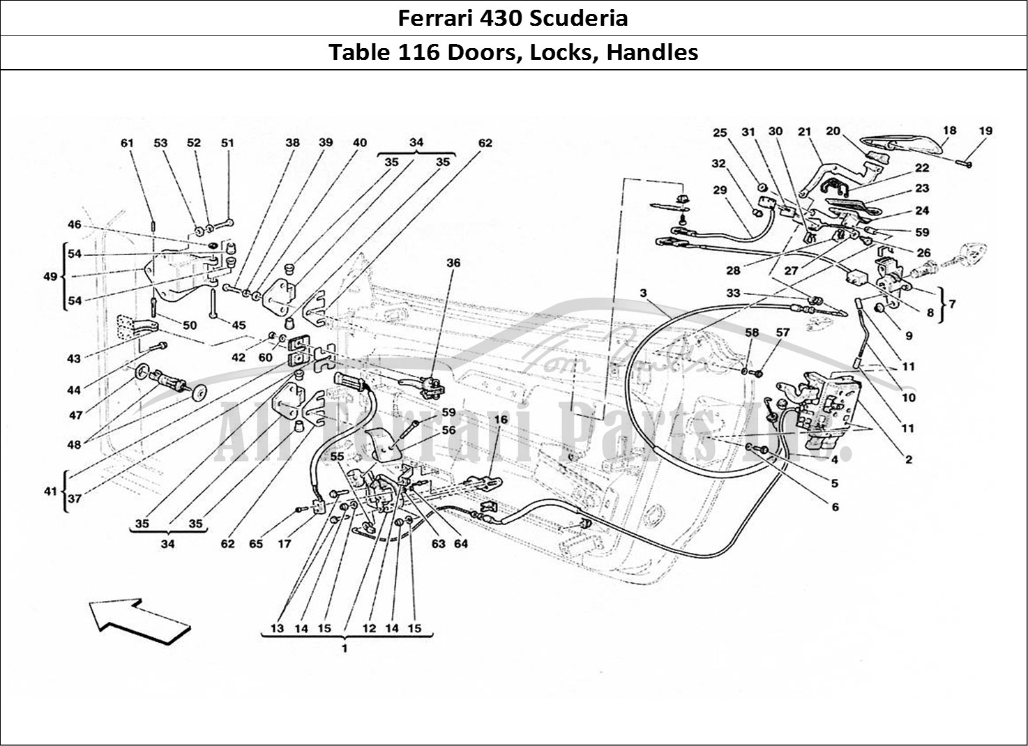 Ferrari Parts Ferrari 430 Scuderia Page 116 Doors - Locks and Handles