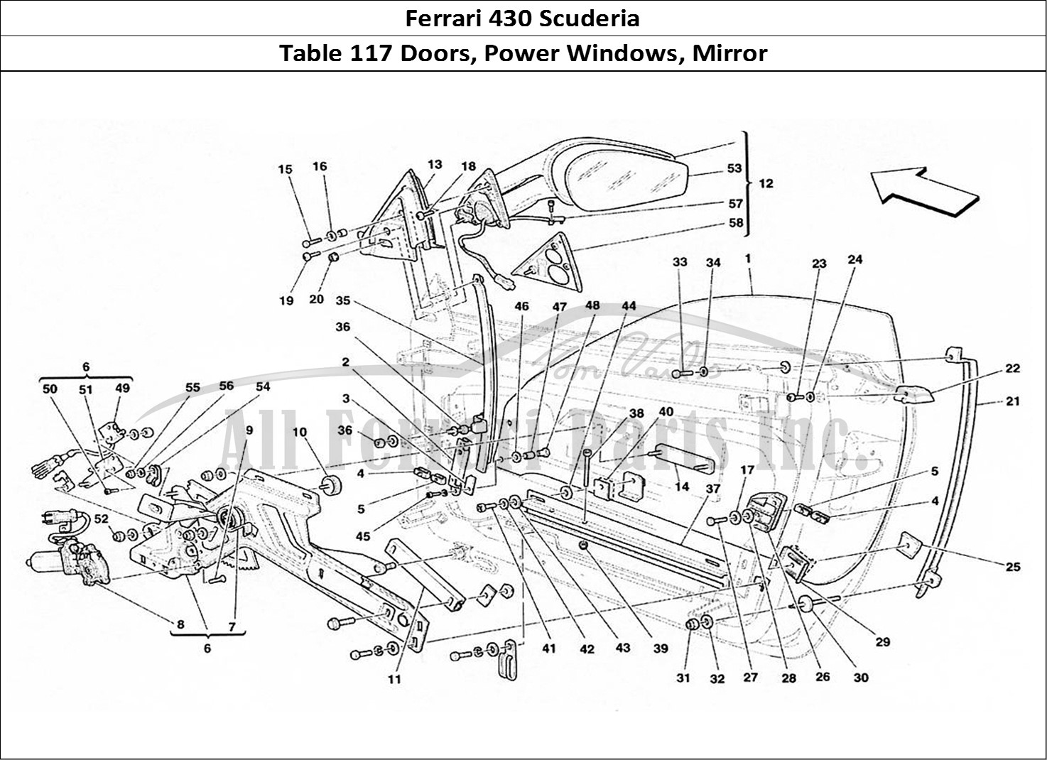 Ferrari Parts Ferrari 430 Scuderia Page 117 Doors - Power Window and