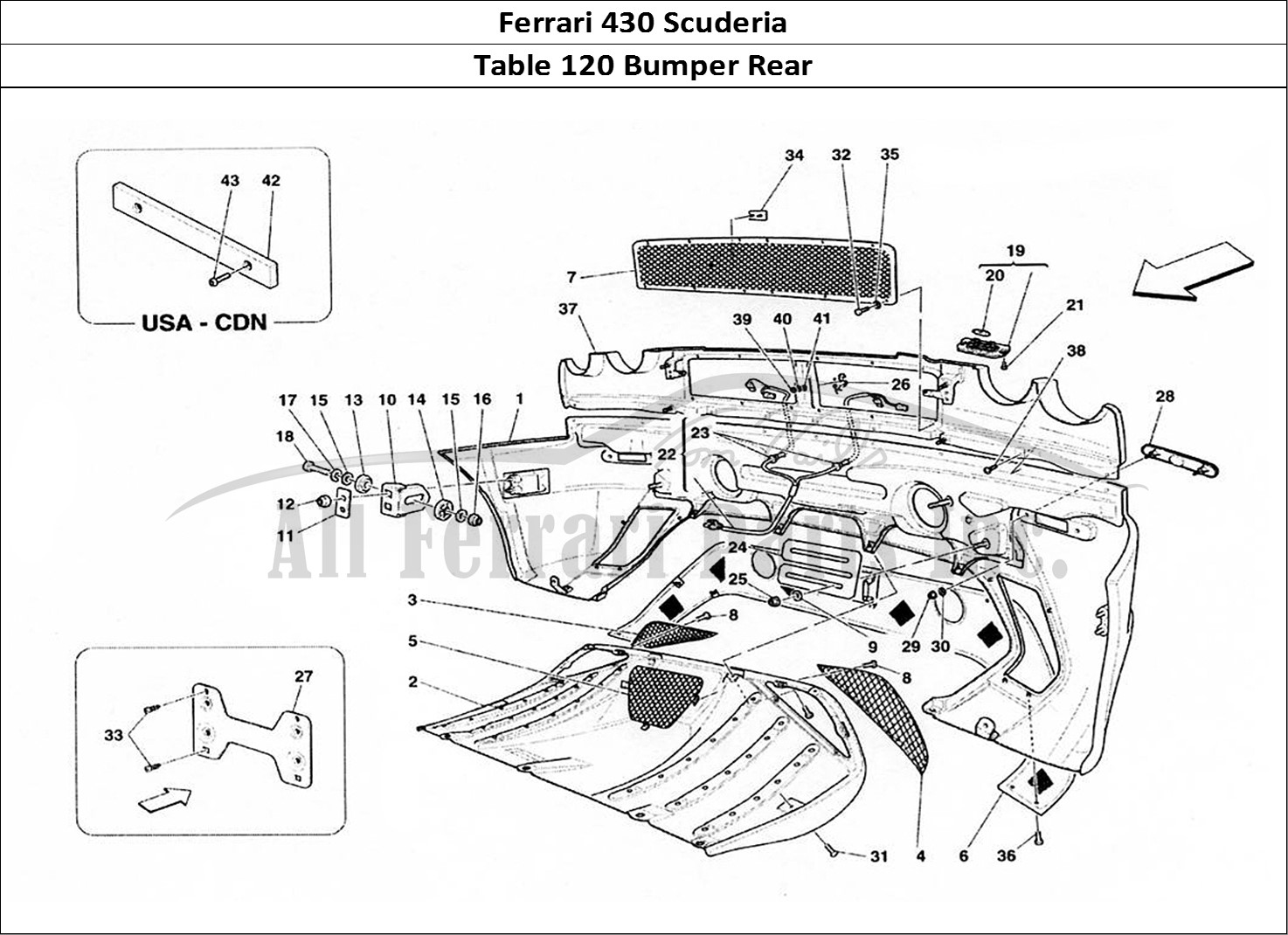 Ferrari Parts Ferrari 430 Scuderia Page 120 Rear Bumper