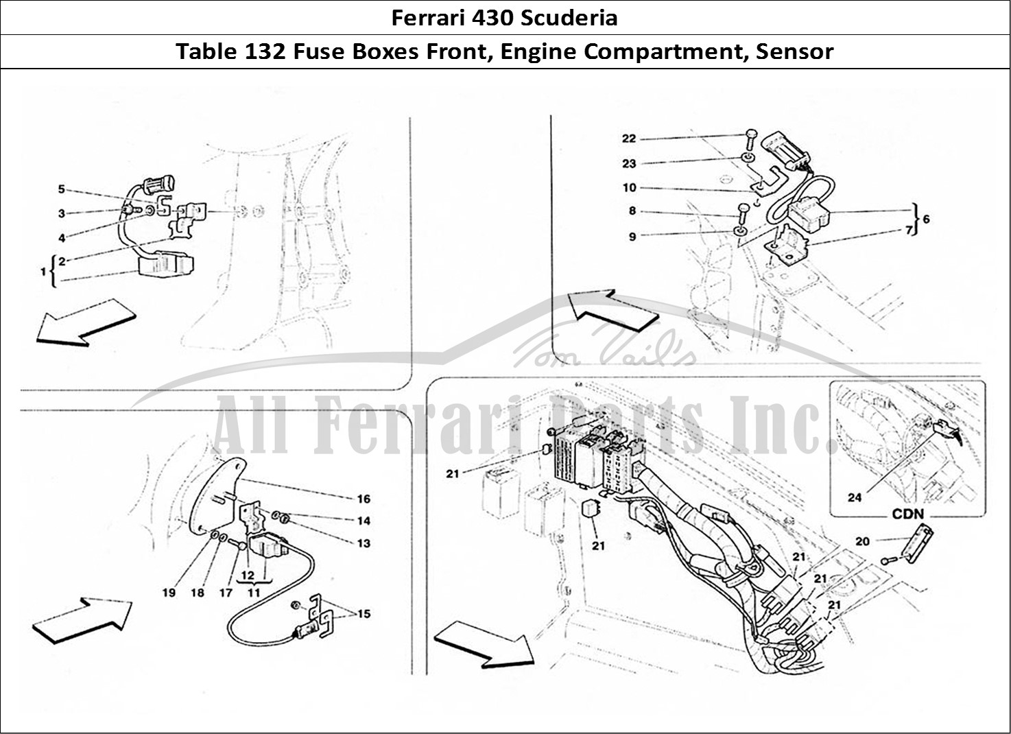 Ferrari Parts Ferrari 430 Scuderia Page 132 Front and Motor Compartme