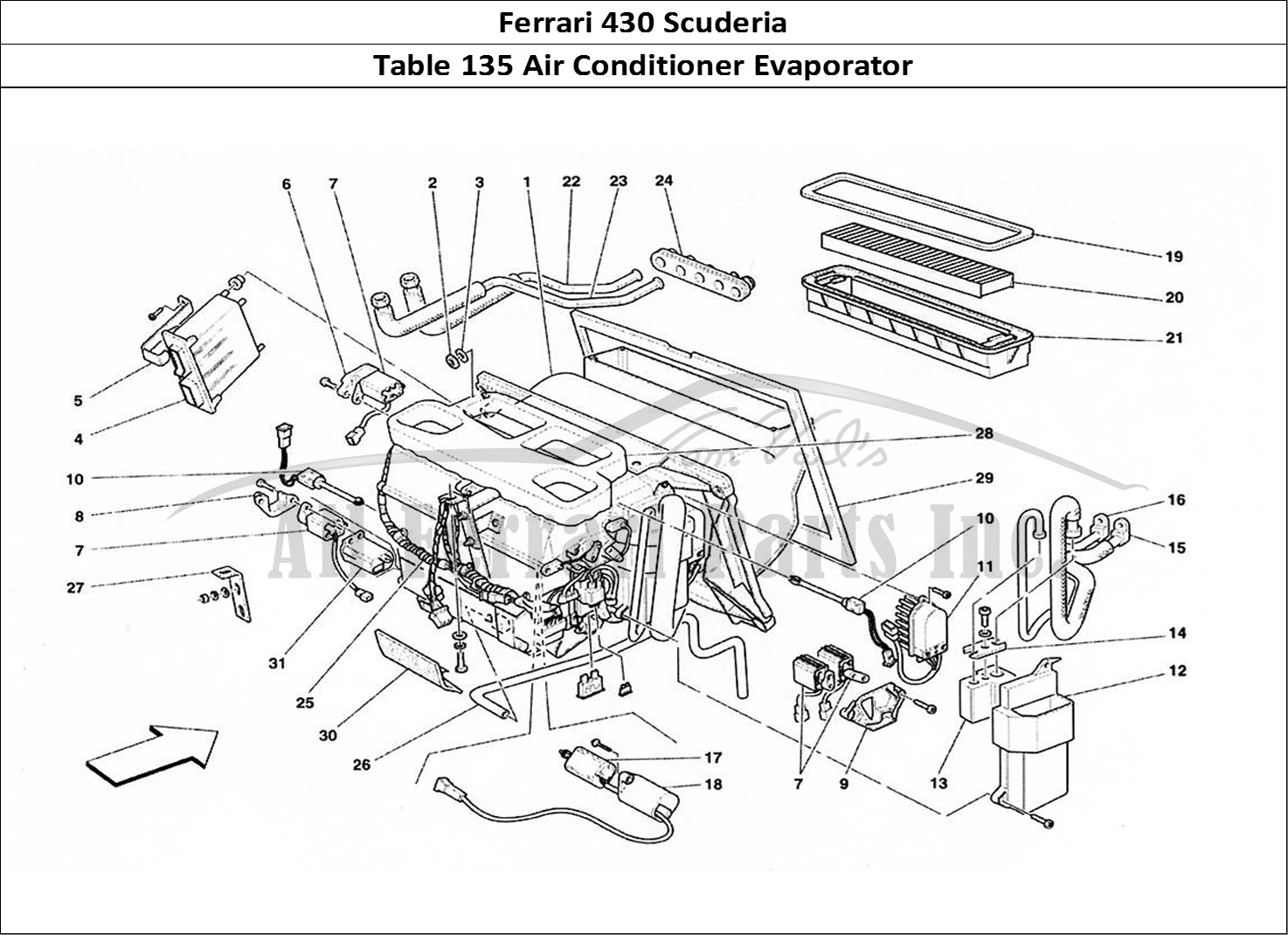 Ferrari Parts Ferrari 430 Scuderia Page 135 Evaporator Unit